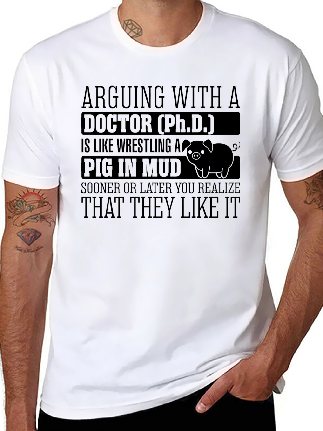 Arguing with a Doctor PhD Funny T-Shirt