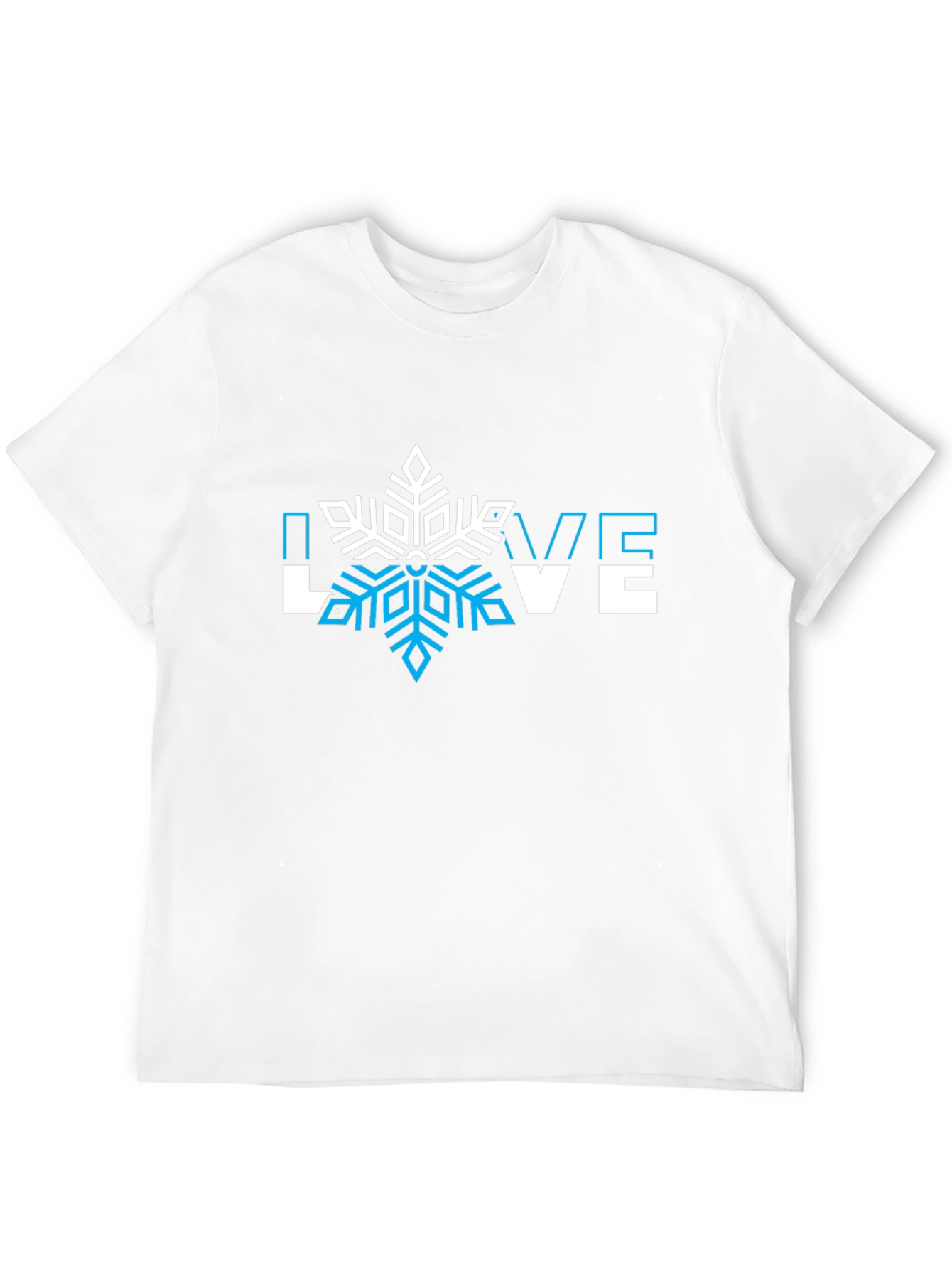 Winter Love Snowflake Graphic Tee - Black