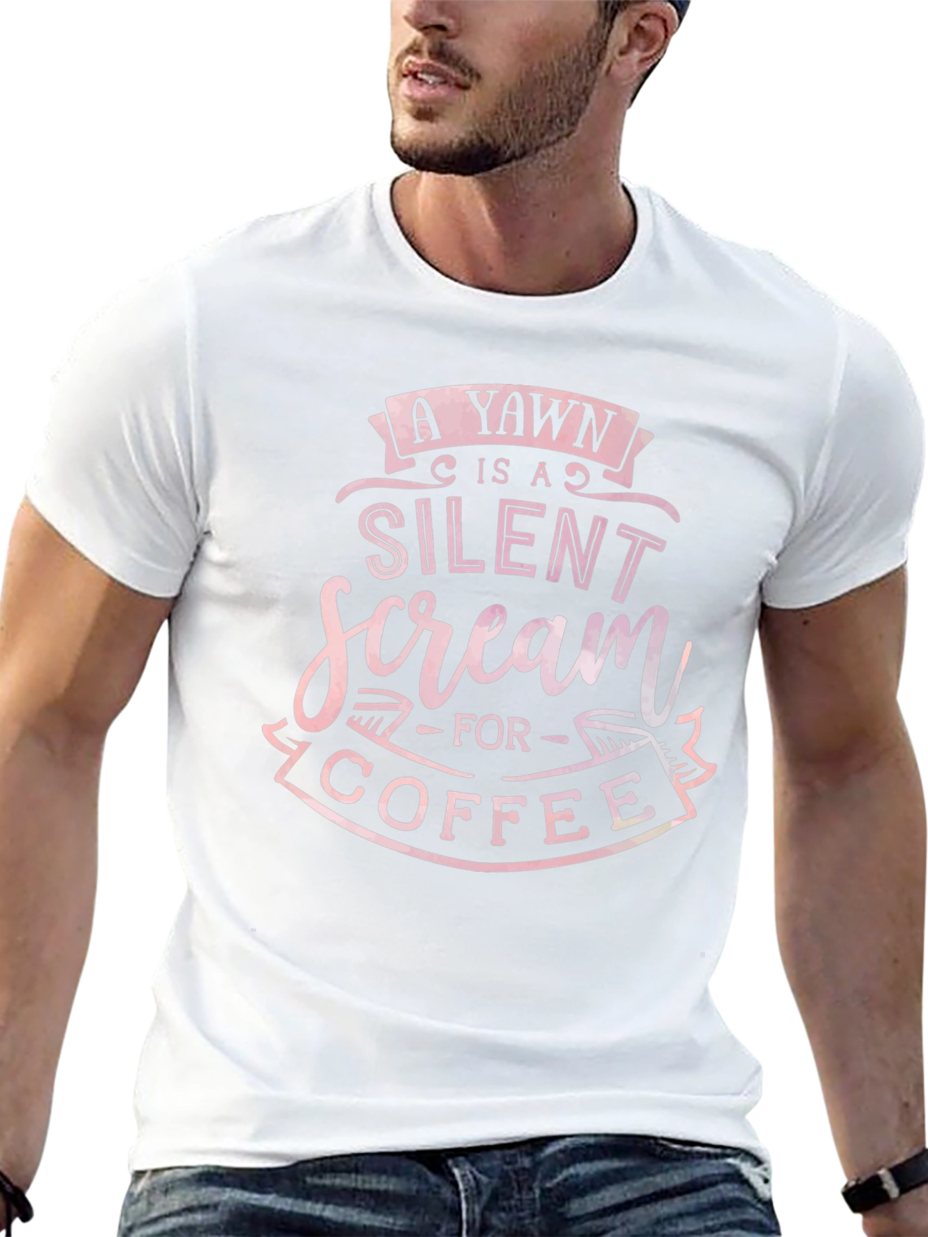 Yawn Silent Scream Coffee Black T-Shirt