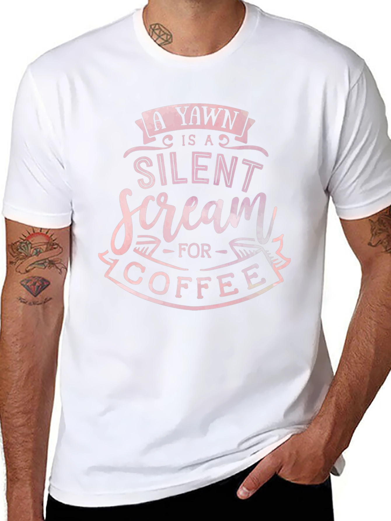 Yawn Silent Scream Coffee Black T-Shirt