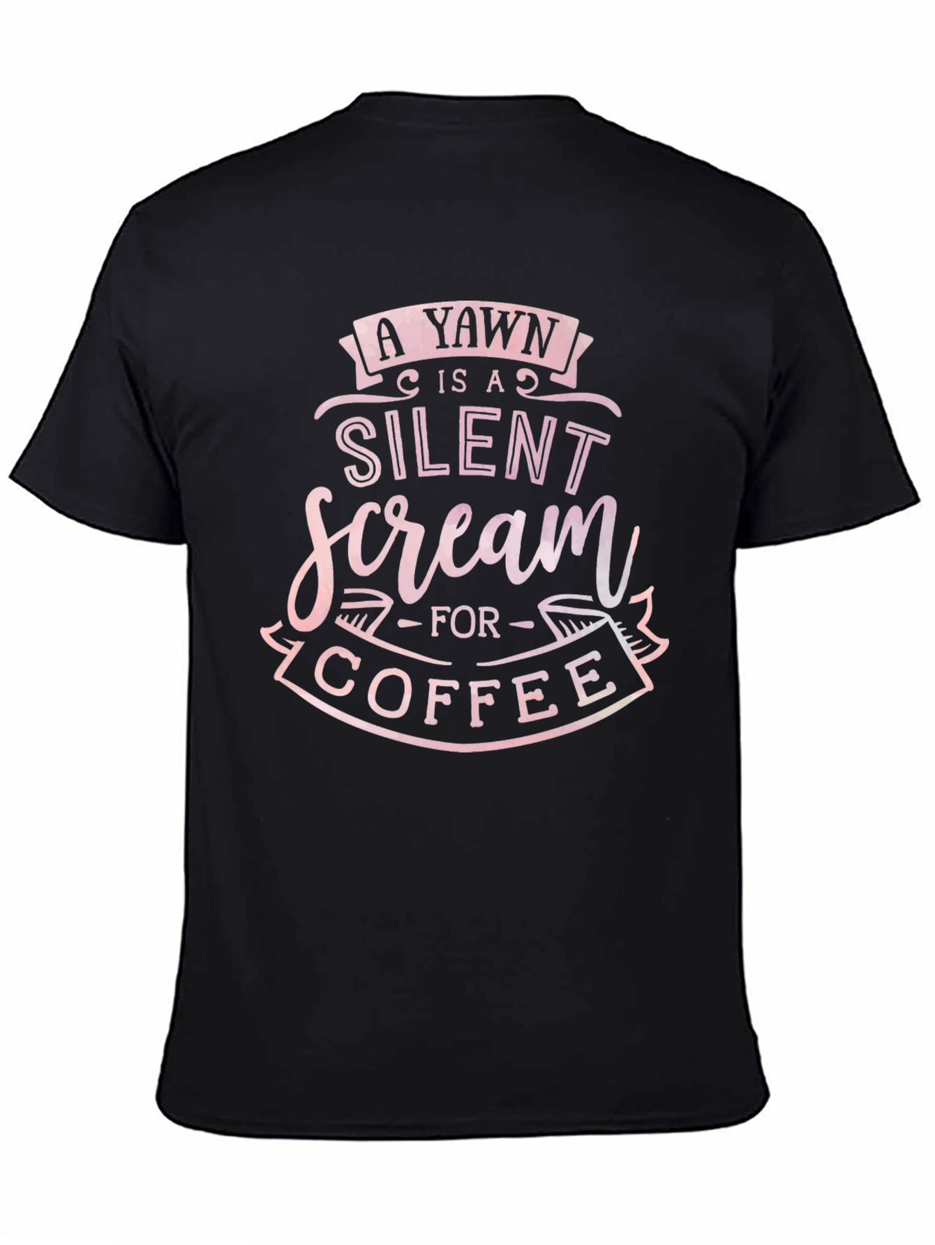 Yawn Silent Scream Coffee Black T-Shirt