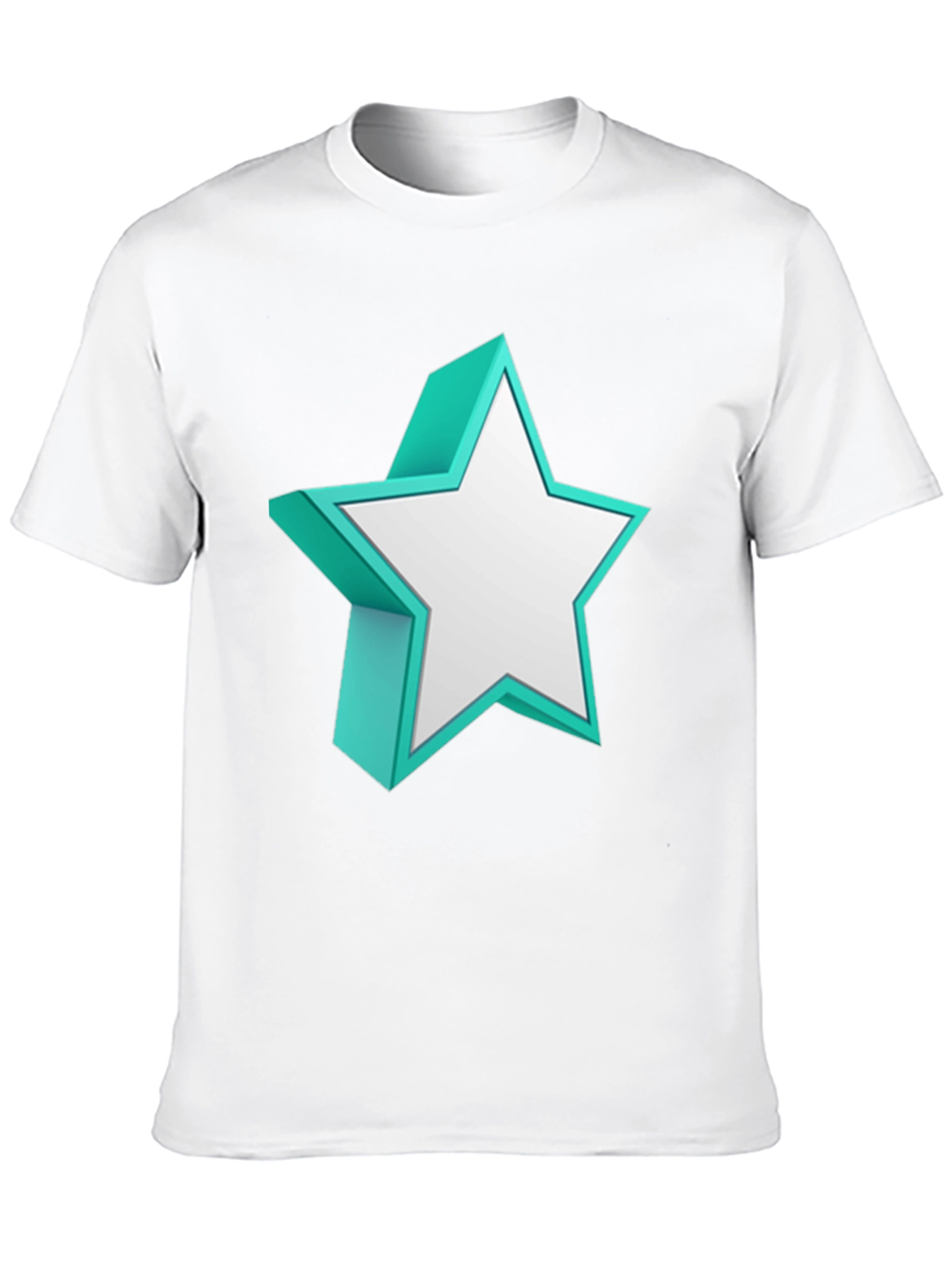 3D Star Graphic Tee - Modern Black T-Shirt