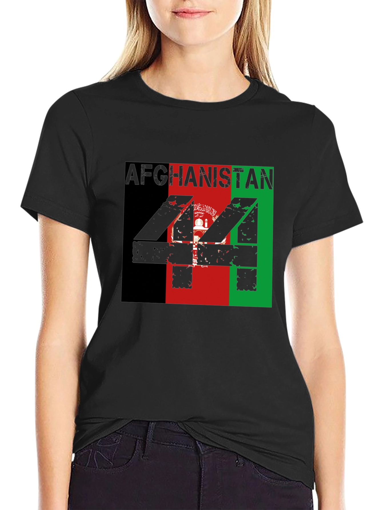 Afghanistan Flag T-Shirt - Mens Black Tee