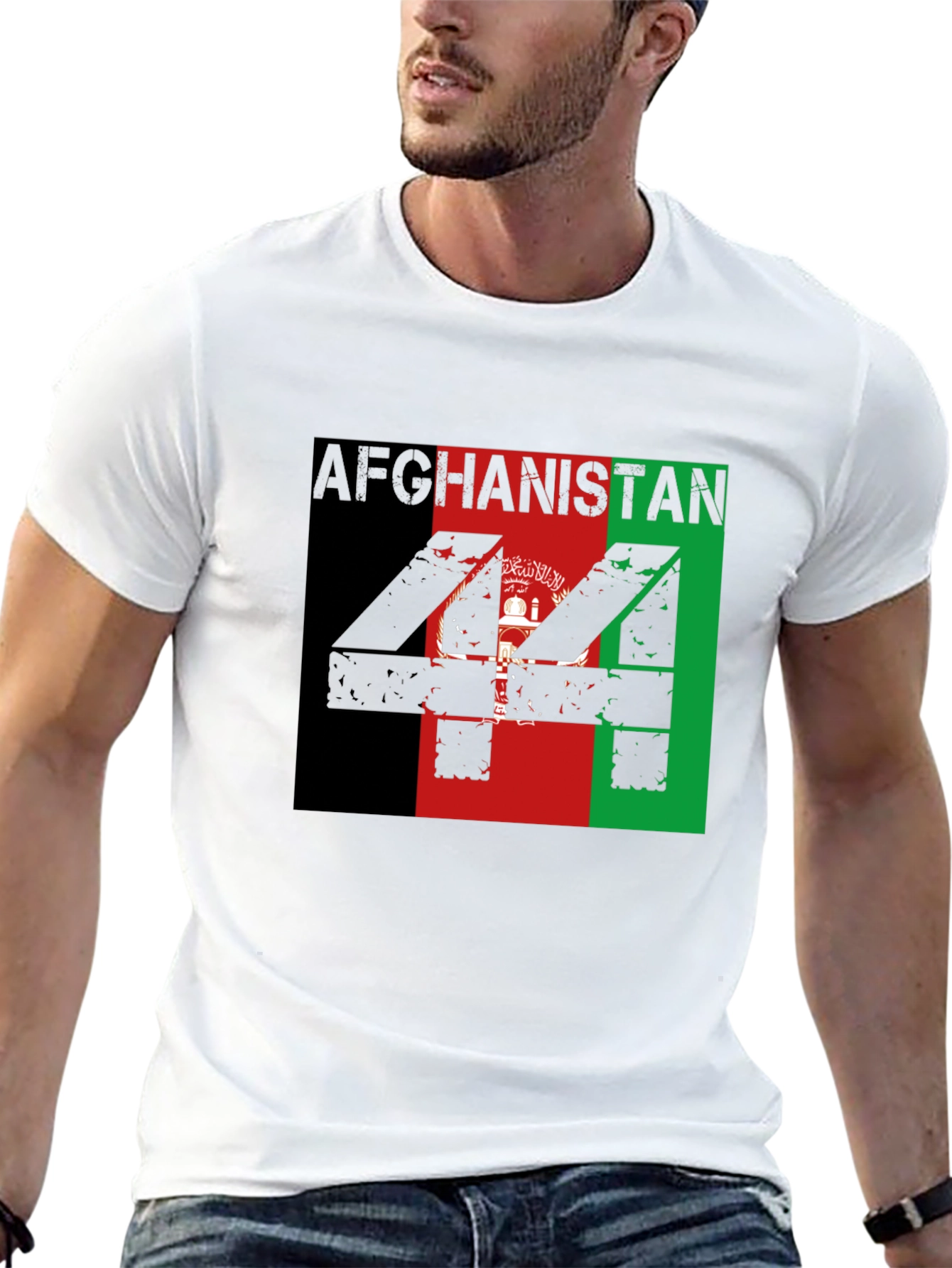 Afghanistan Flag T-Shirt - Mens Black Tee