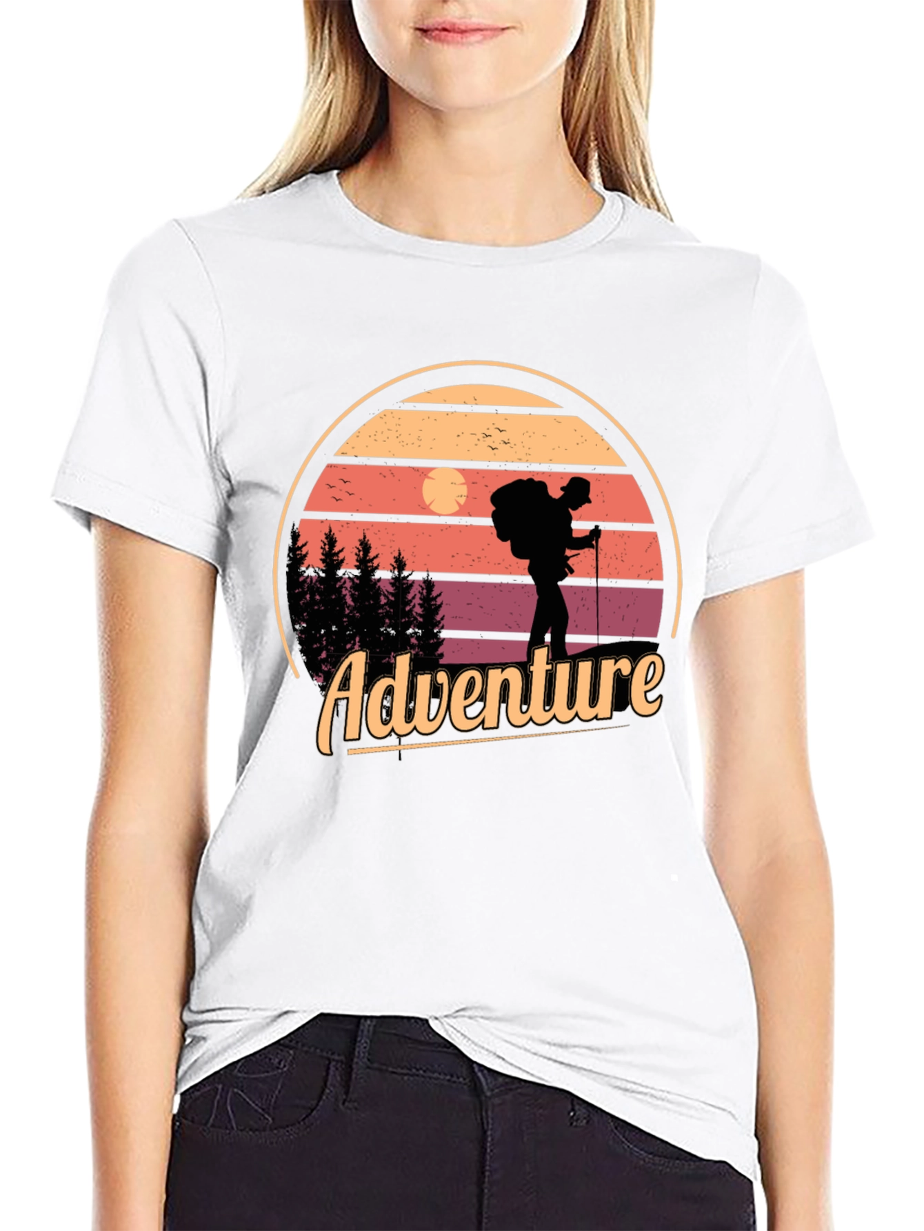 Adventure Graphic T-Shirt - Retro Hiker Design