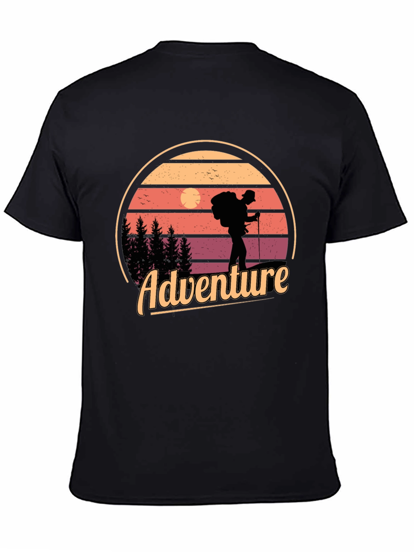 Adventure Graphic T-Shirt - Retro Hiker Design