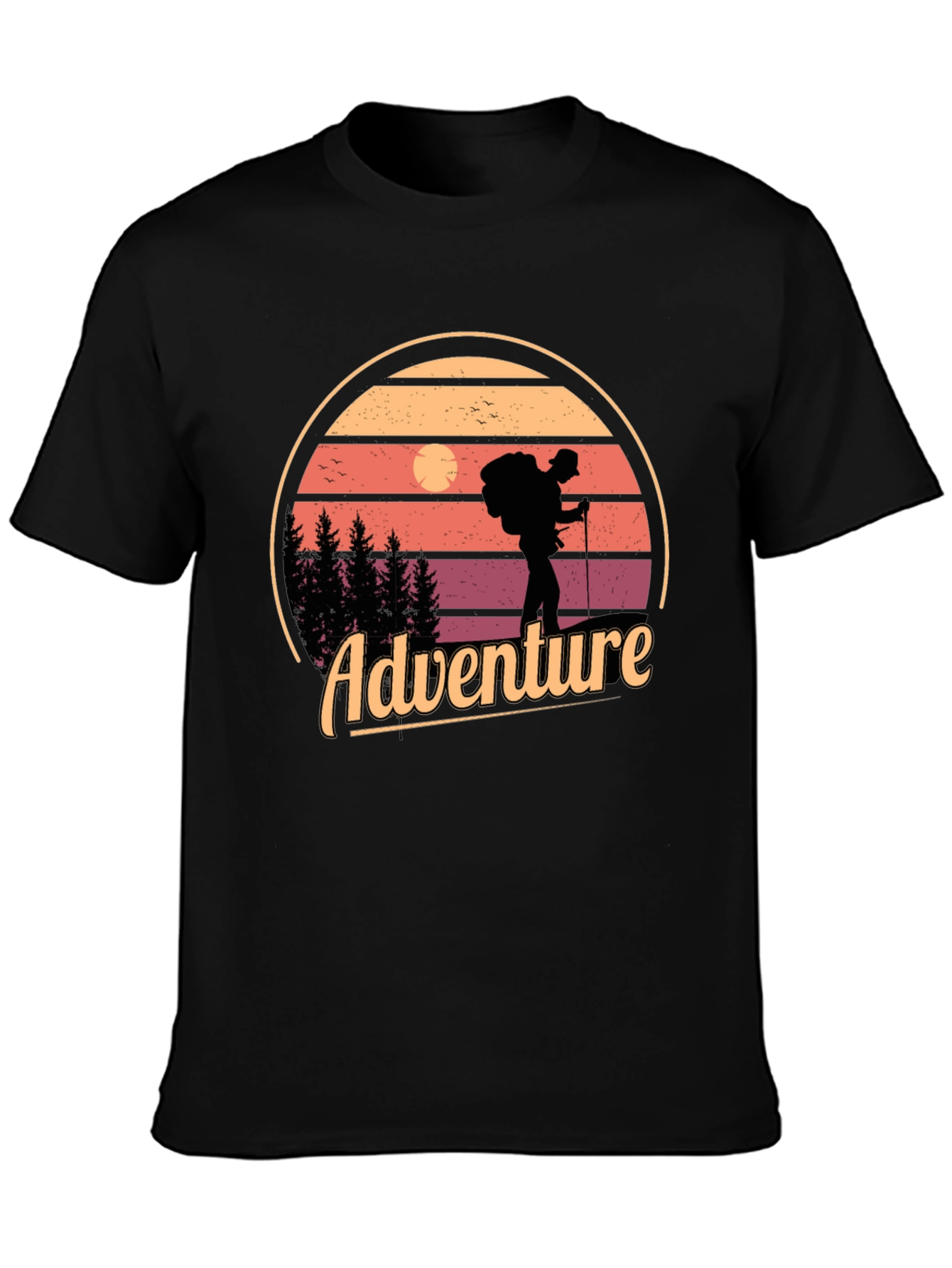 Adventure Graphic T-Shirt - Retro Hiker Design