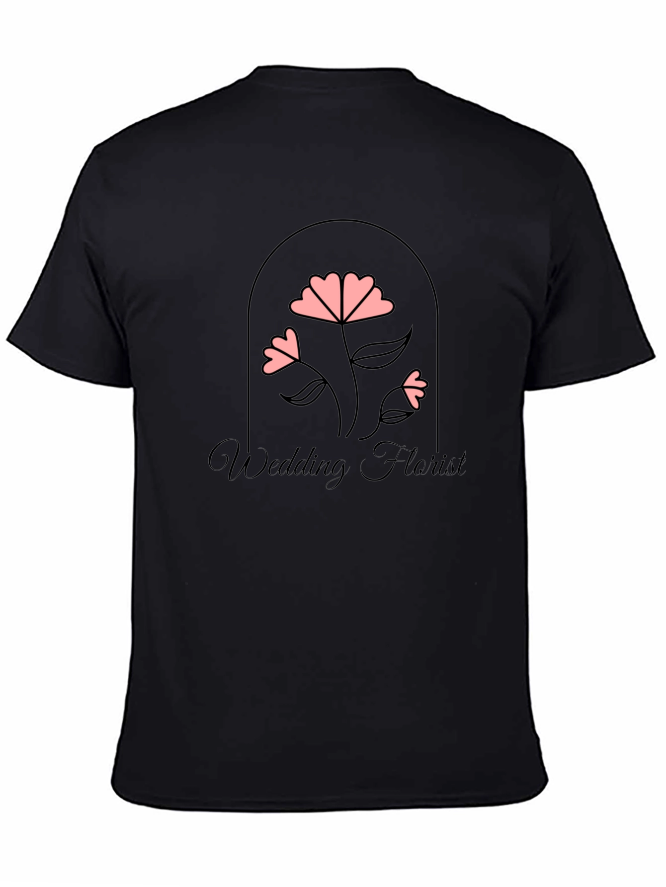 Wedding Florist Graphic Tee - Black Cotton T-Shirt