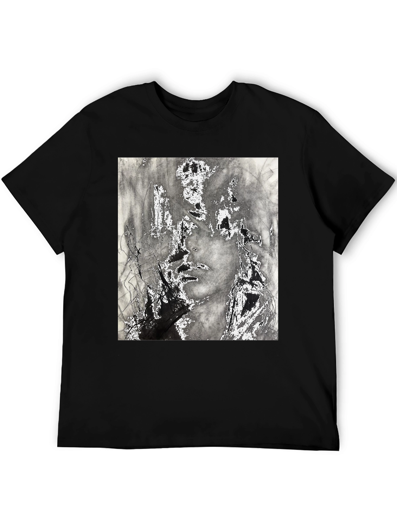 Abstract Art Print Black T-Shirt