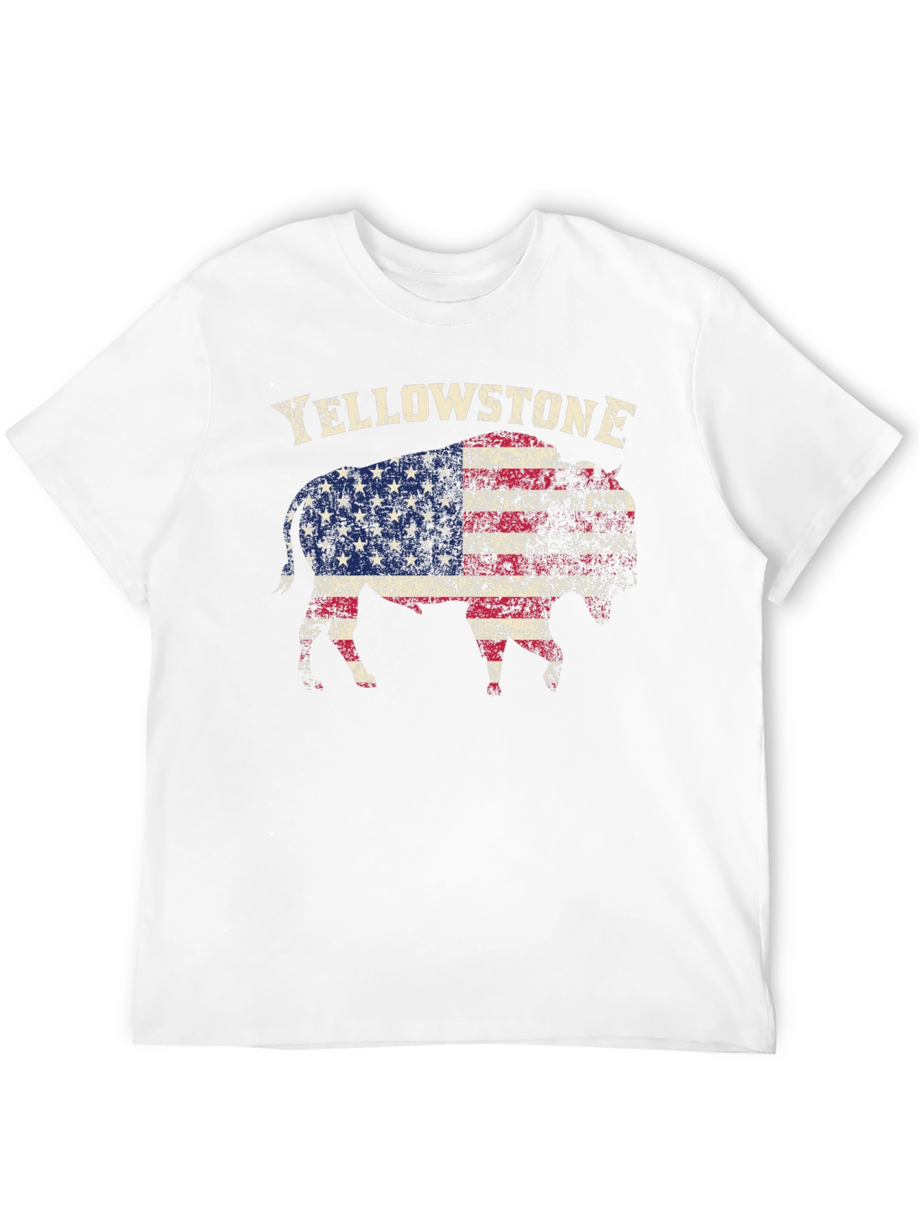 Yellowstone Buffalo USA Flag Graphic T-Shirt