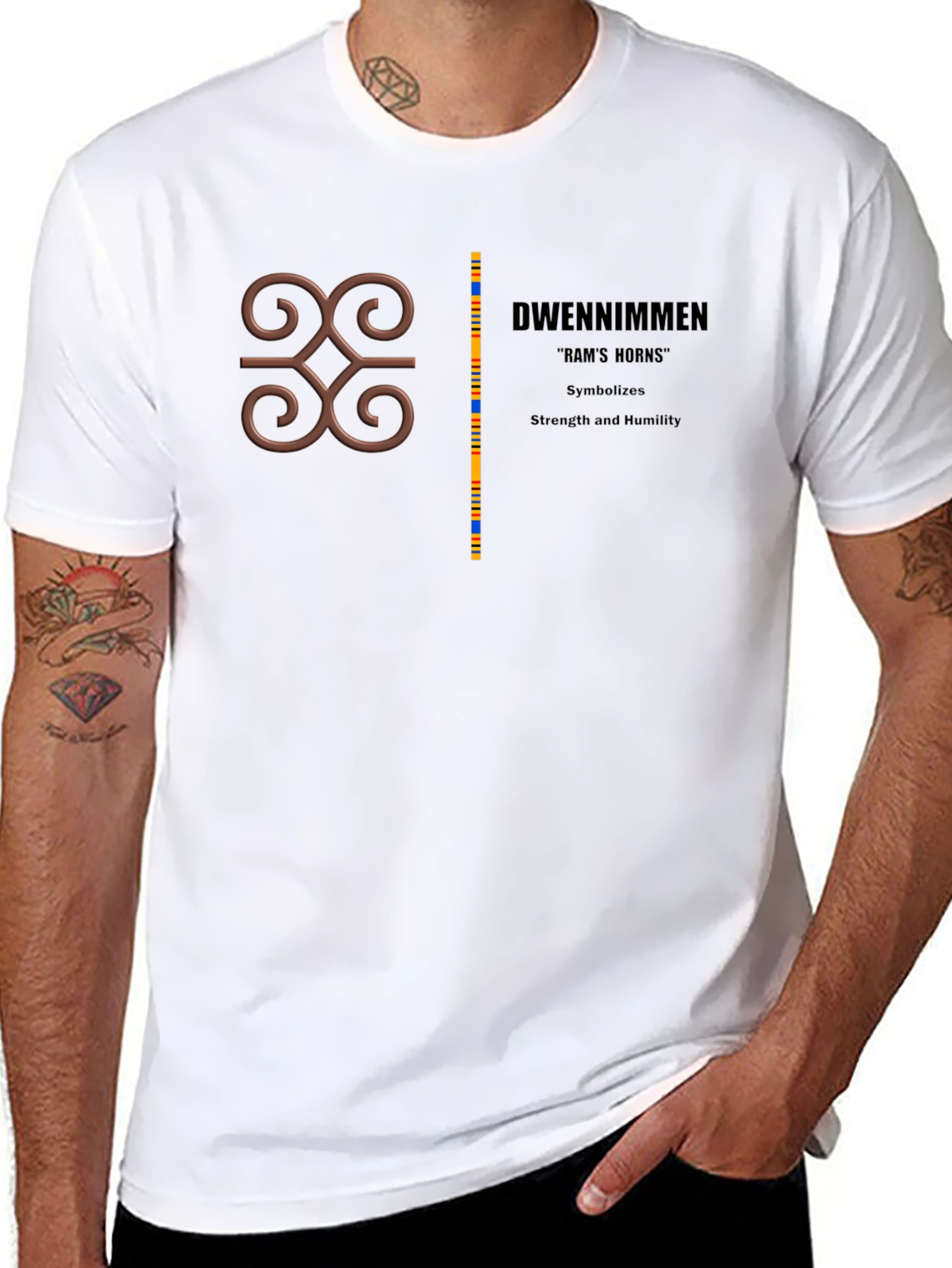 Adinkra Symbol Tee - Strength & Humility Graphic T-Shirt