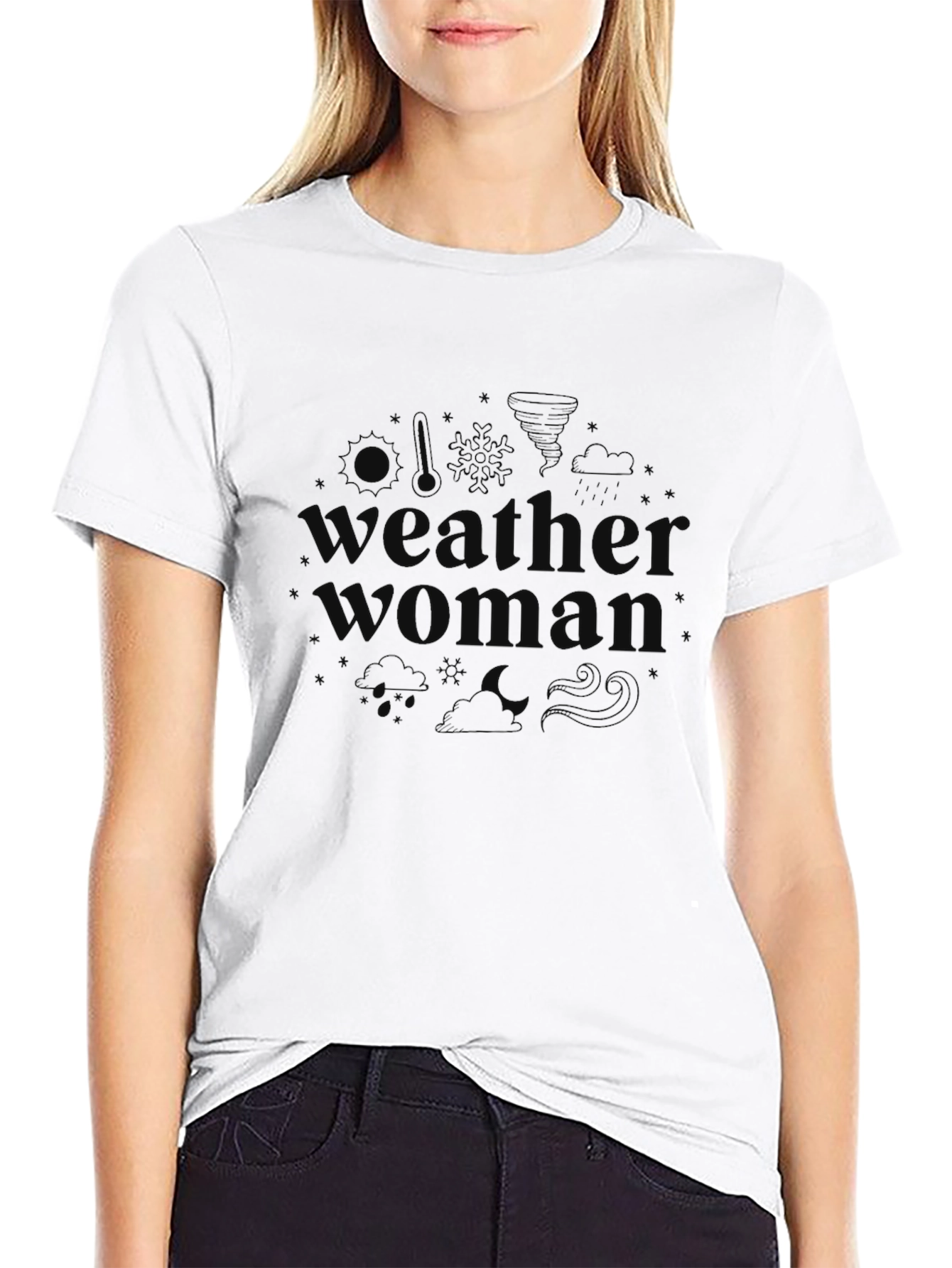 Weather Woman Graphic Tee - Black