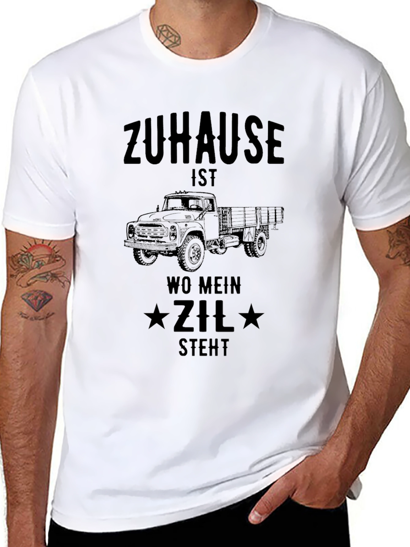 Zuhause Zil Truck T-Shirt - Mens Black Graphic Tee