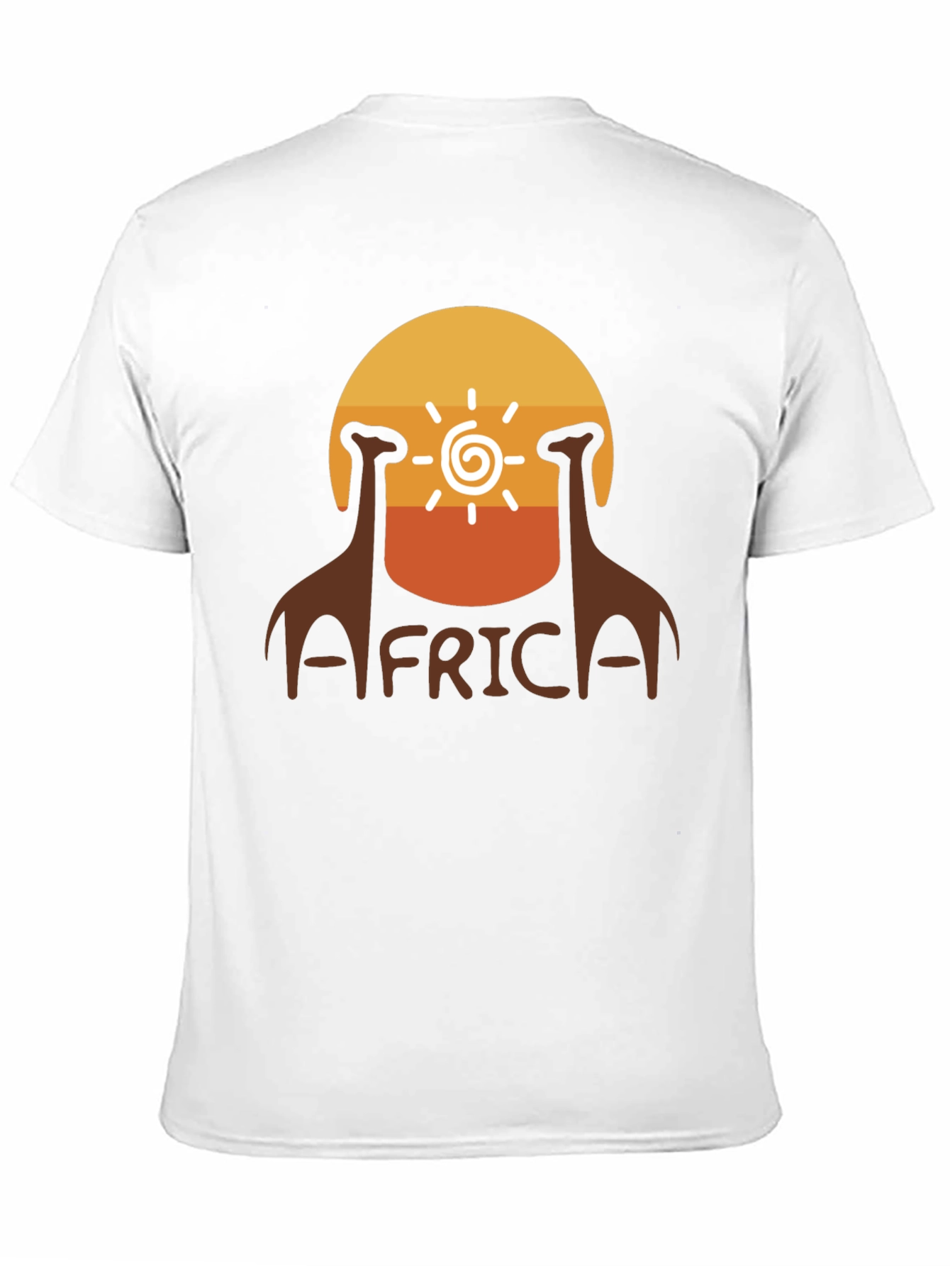 Africa Giraffe Sunset T-Shirt - Black