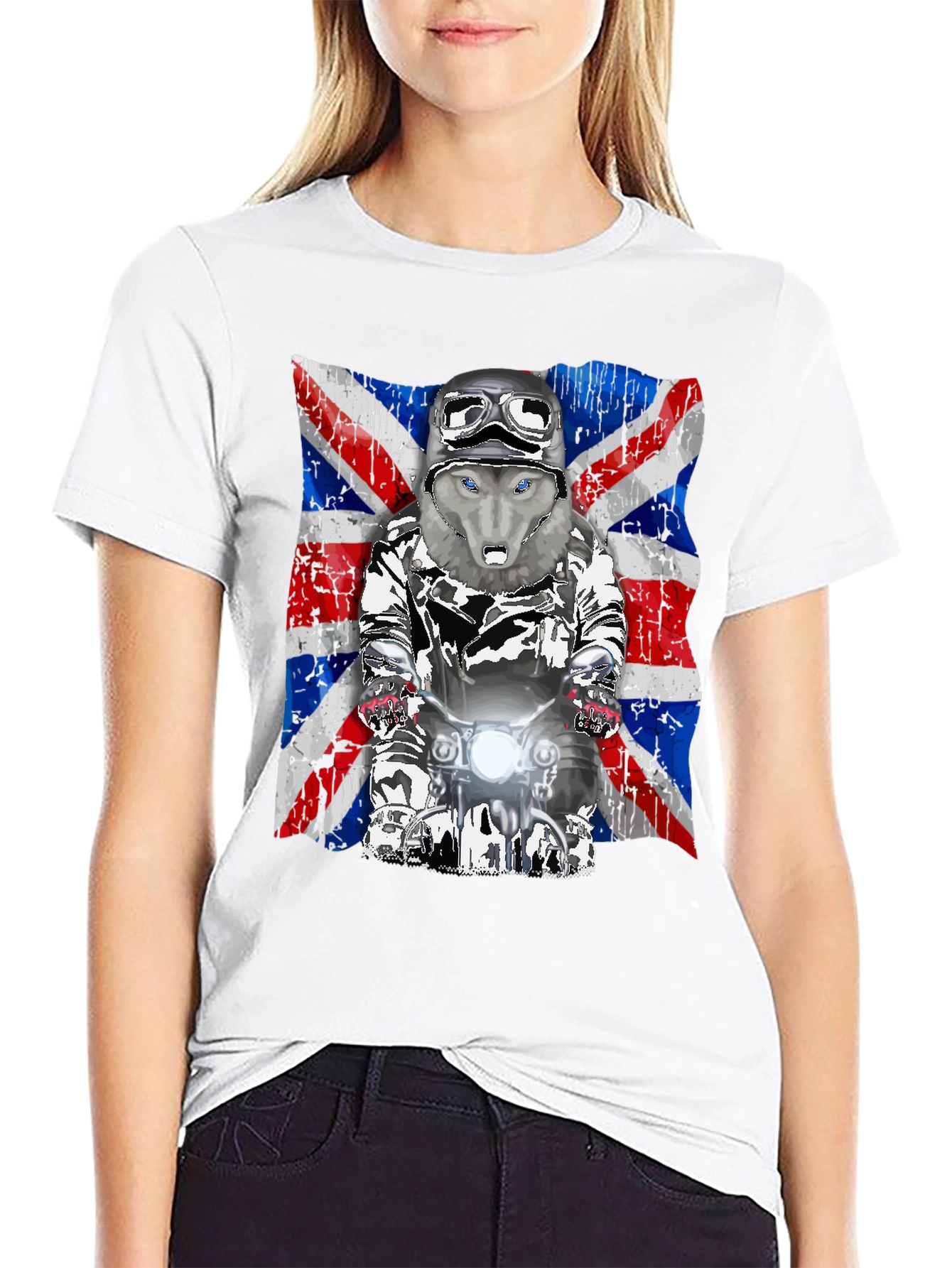 Wolf Rider T-Shirt - Union Jack Design