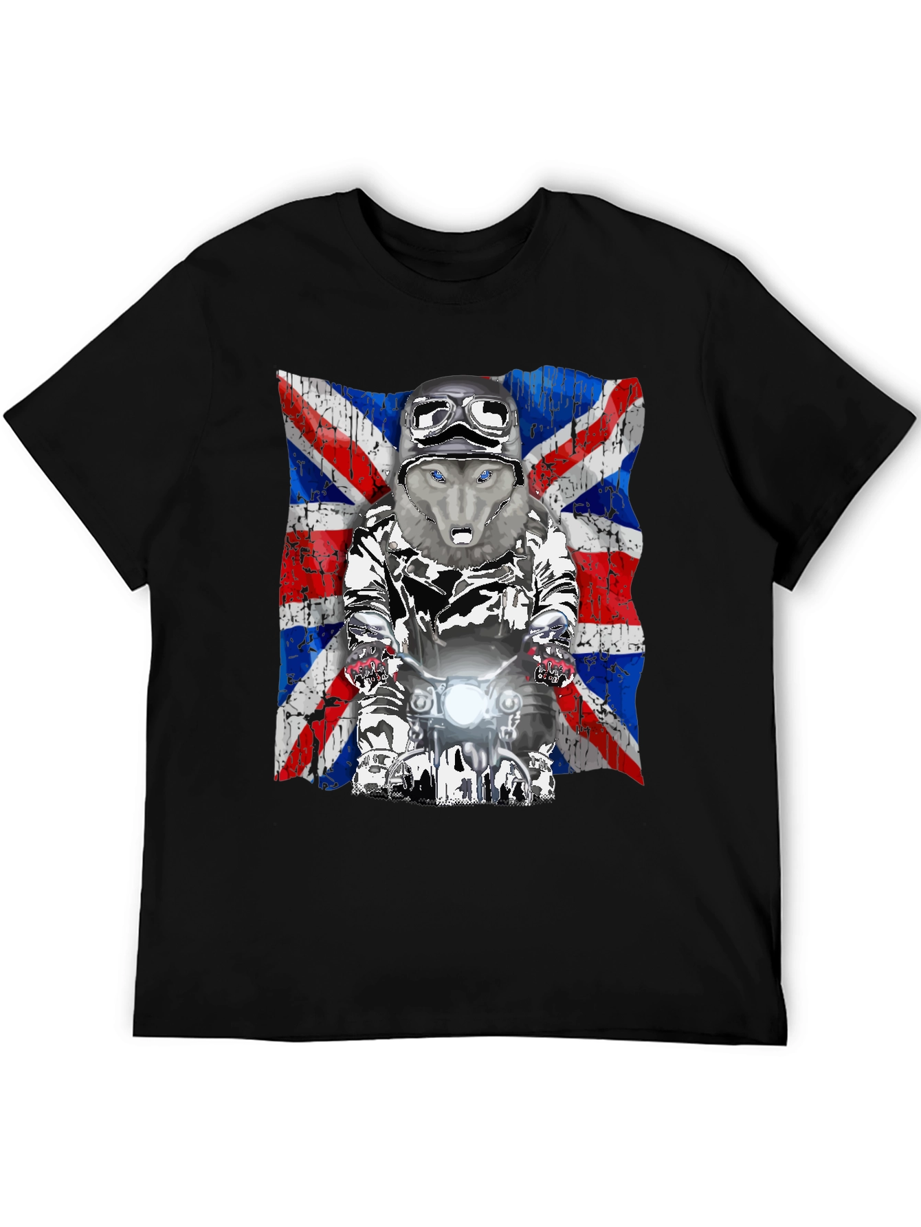 Wolf Rider T-Shirt - Union Jack Design