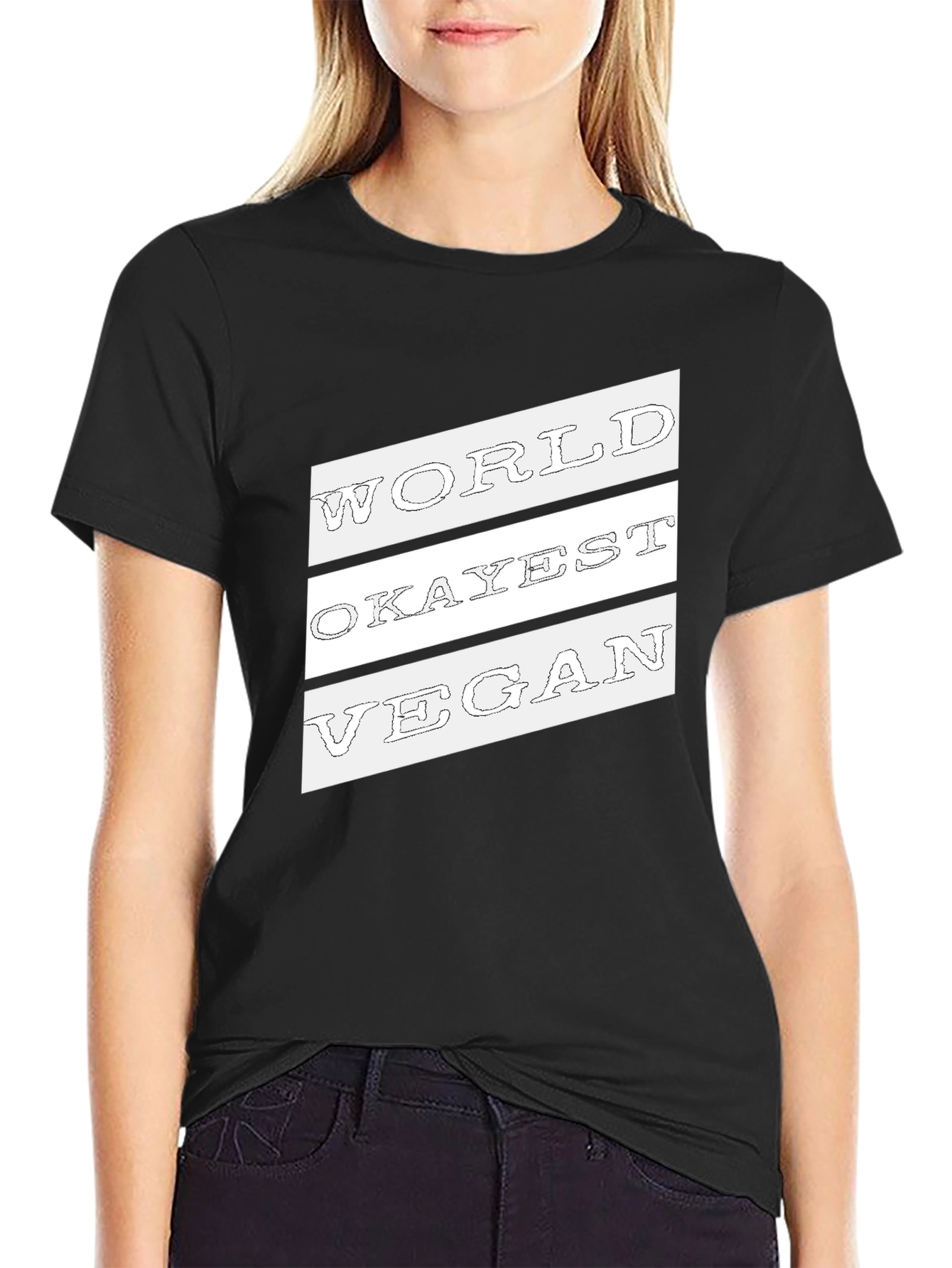 World Okayest Vegan Graphic Tee - Black