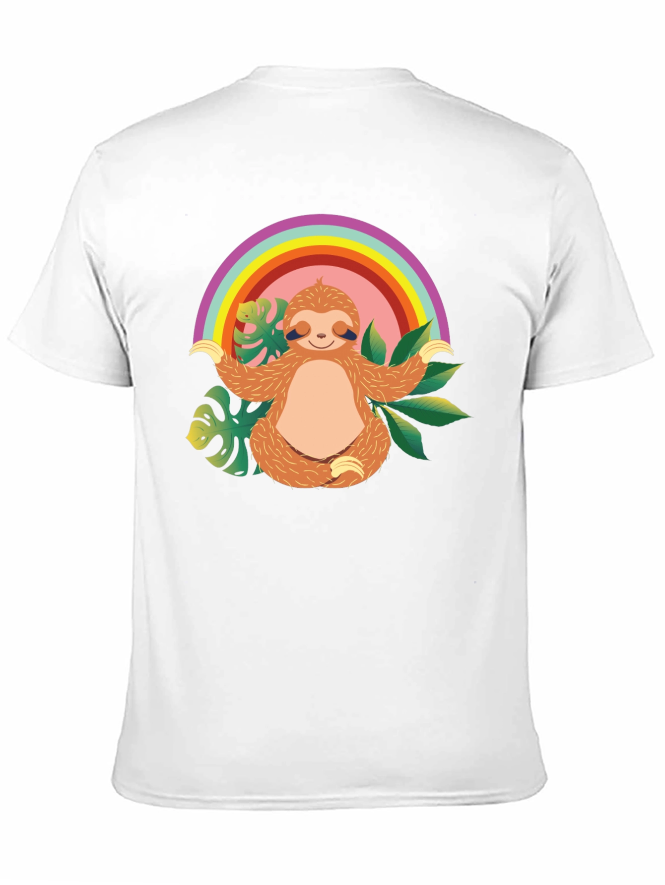 Zen Sloth Rainbow T-Shirt - Relaxed & Comfy