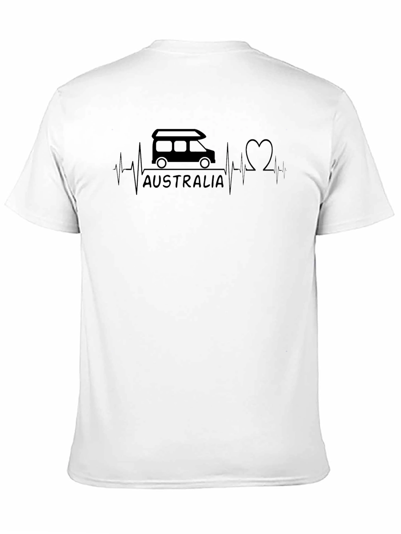 Australia Campervan Heartbeat Graphic T-Shirt
