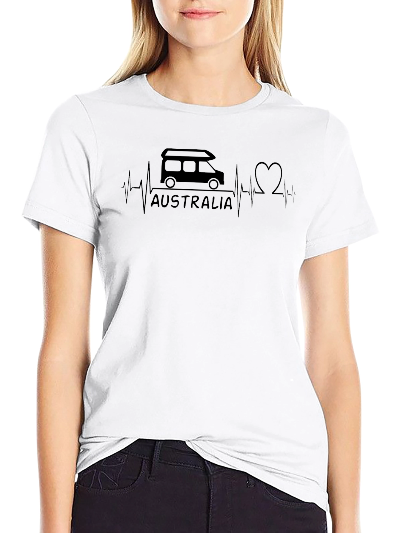Australia Campervan Heartbeat Graphic T-Shirt