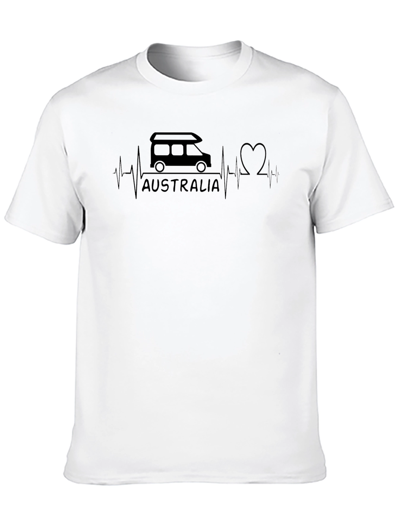 Australia Campervan Heartbeat Graphic T-Shirt