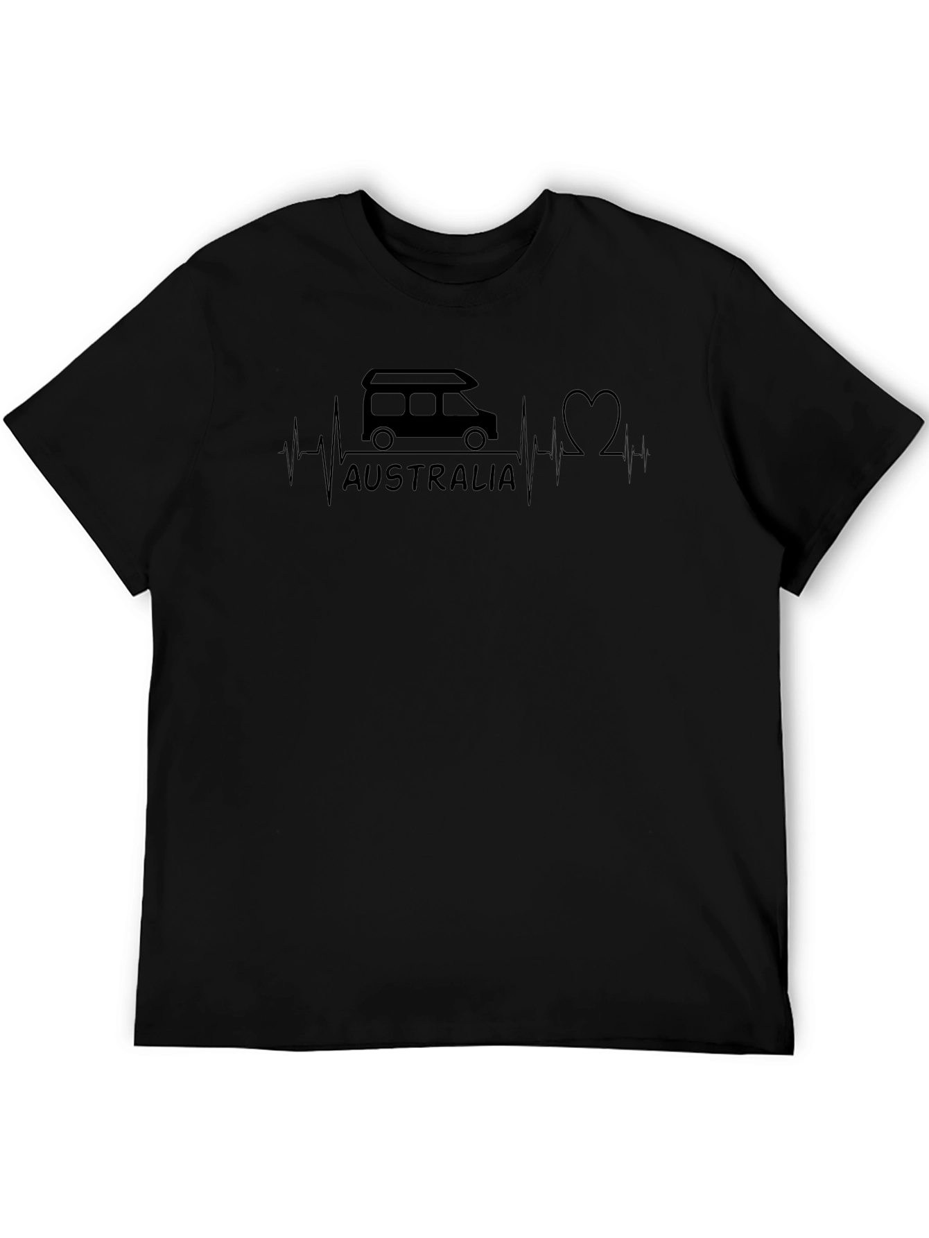 Australia Campervan Heartbeat Graphic T-Shirt