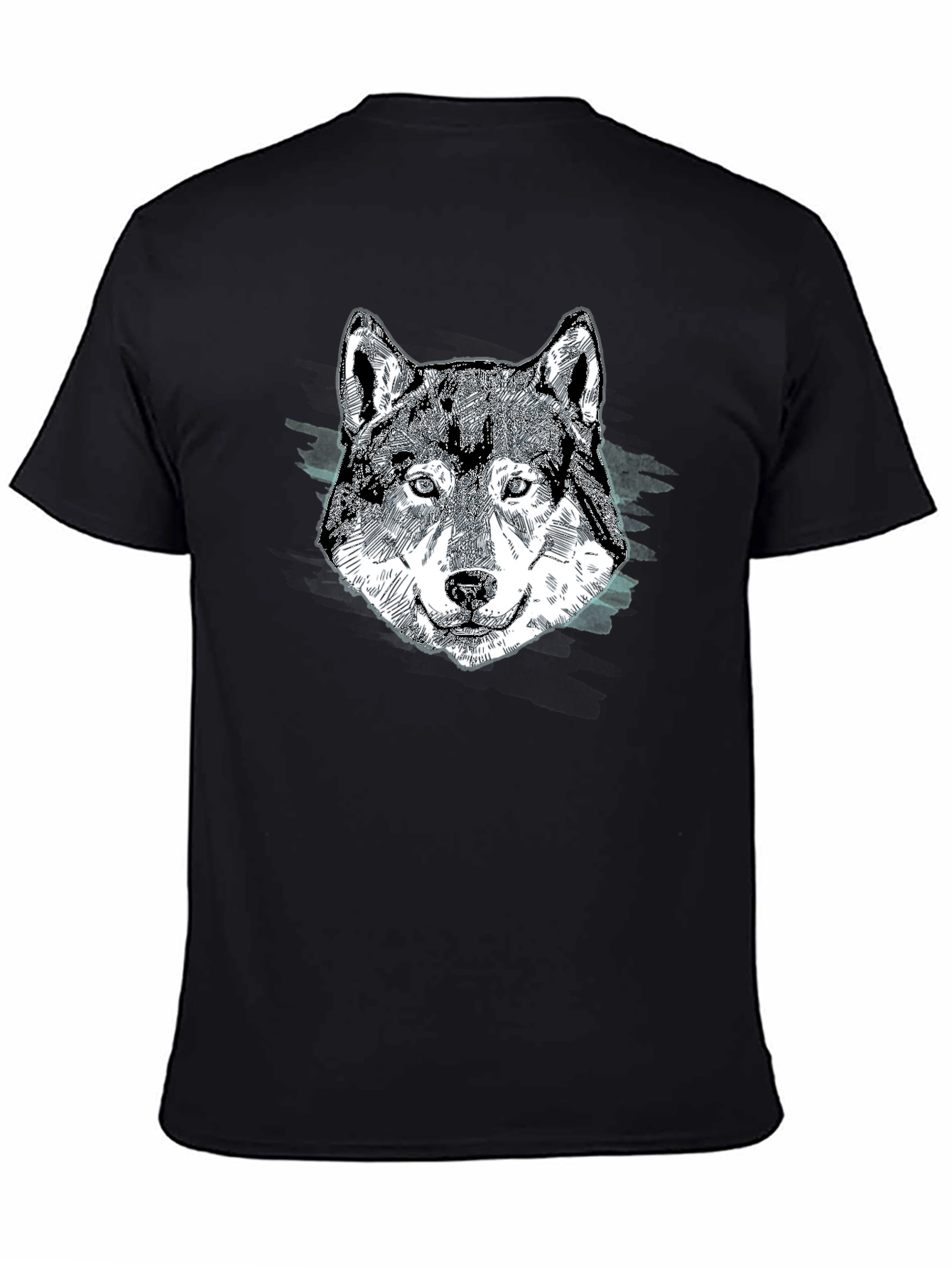Wolf Graphic Print Black T-Shirt