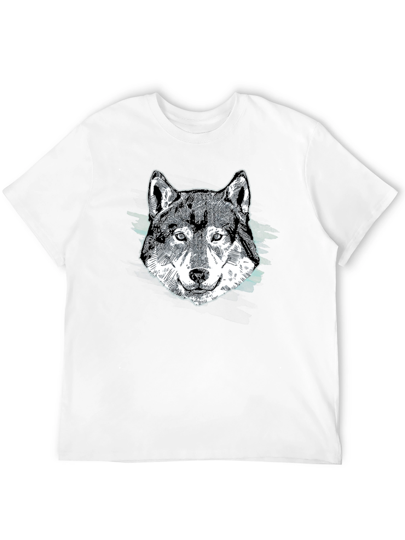 Wolf Graphic Print Black T-Shirt