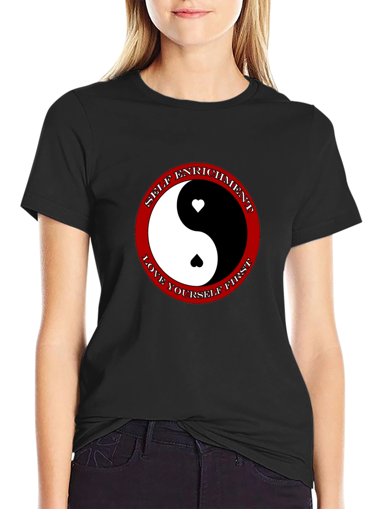 Yin Yang Heart T-Shirt - Self Enrichment Love