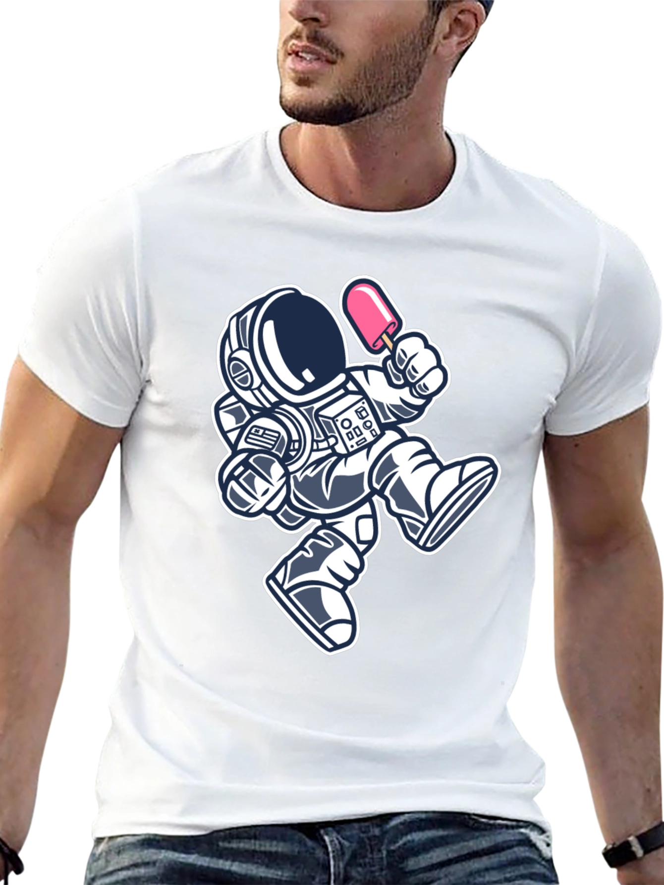 Astronaut Ice Cream Black T-Shirt