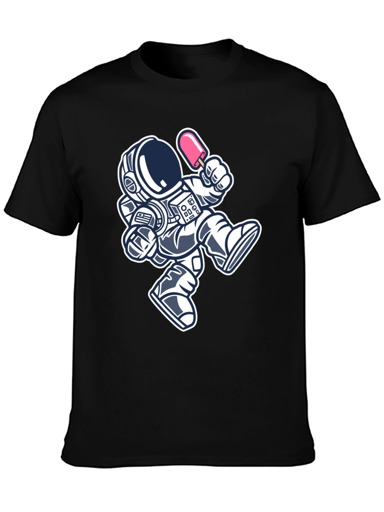 Astronaut Ice Cream Black T-Shirt