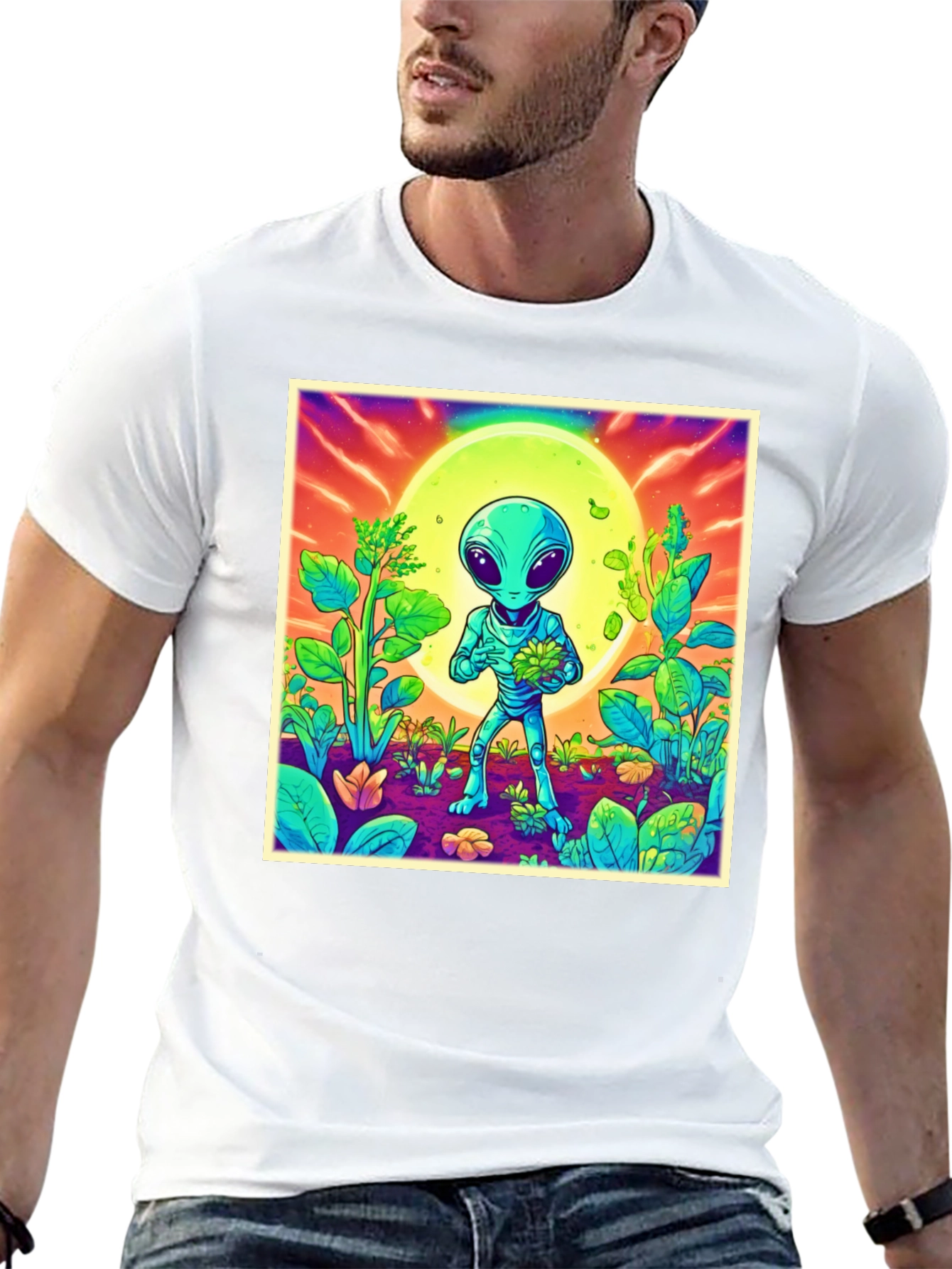 Alien Garden Graphic T-Shirt - Unique Sci-Fi Design
