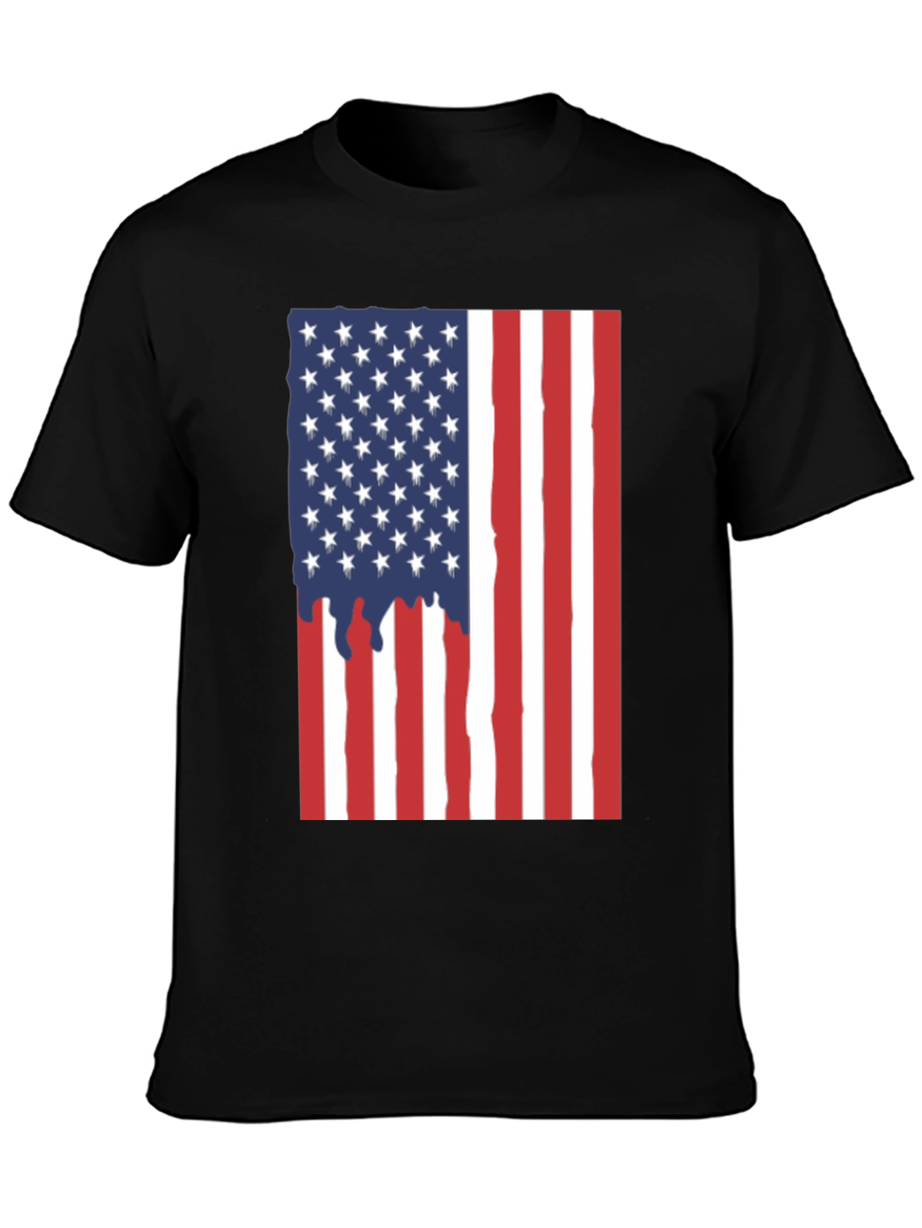 American Flag Graphic Tee - Patriotic Black T-Shirt