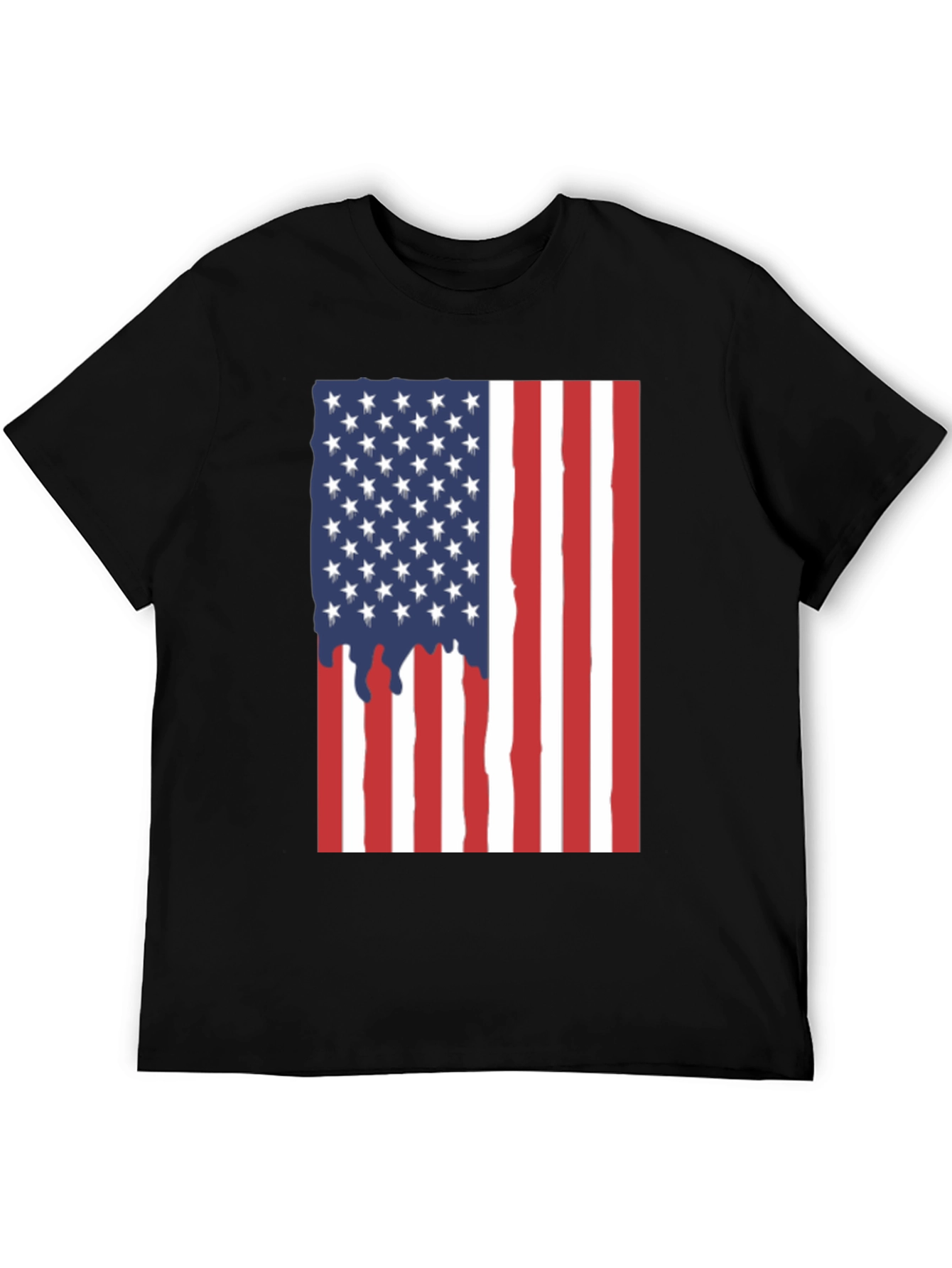 American Flag Graphic Tee - Patriotic Black T-Shirt