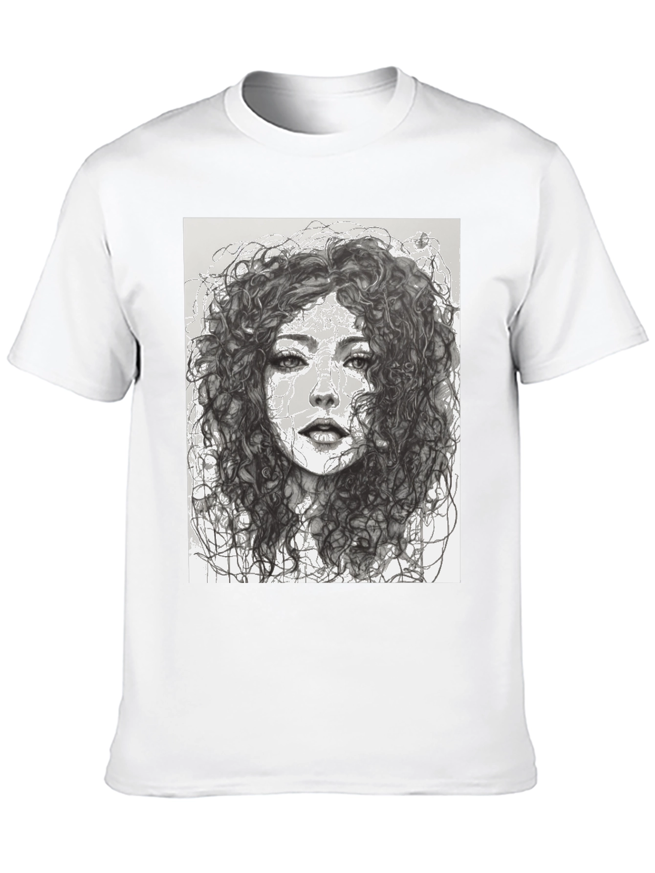 Woman Sketch Graphic Black T-Shirt