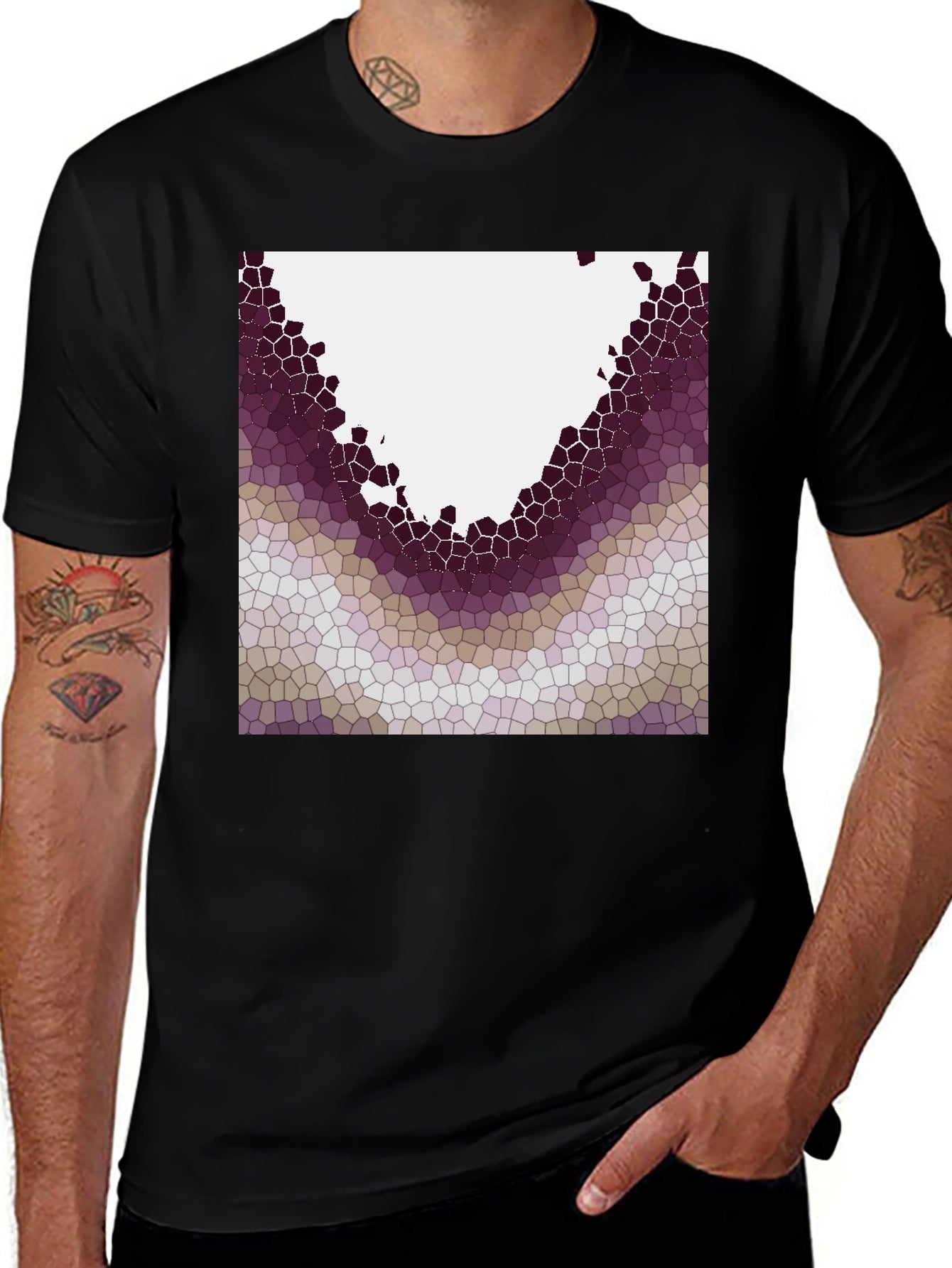 Abstract Mosaic Graphic Tee - Modern Casual Wear