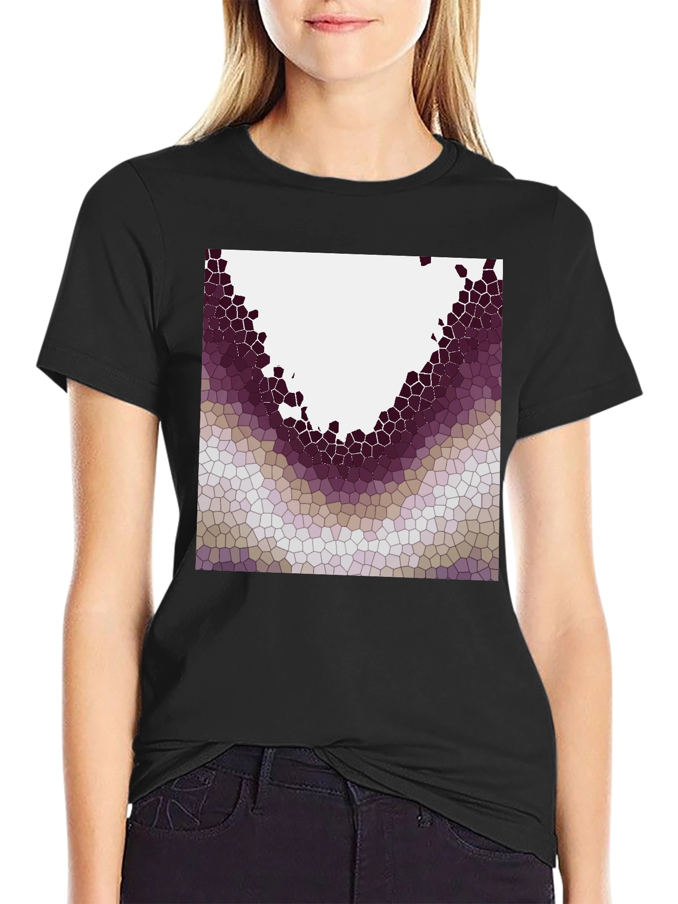 Abstract Mosaic Graphic Tee - Modern Casual Wear