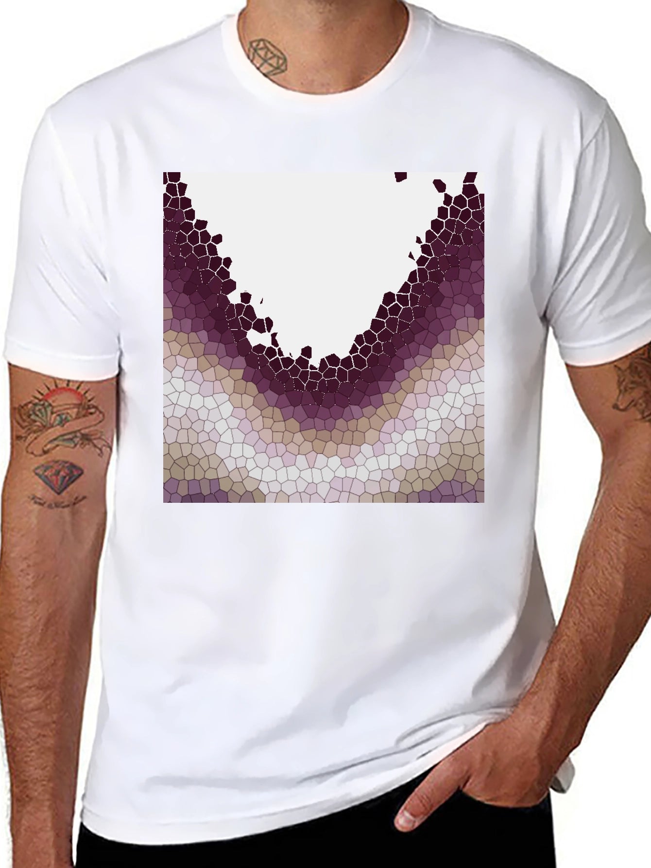 Abstract Mosaic Graphic Tee - Modern Casual Wear