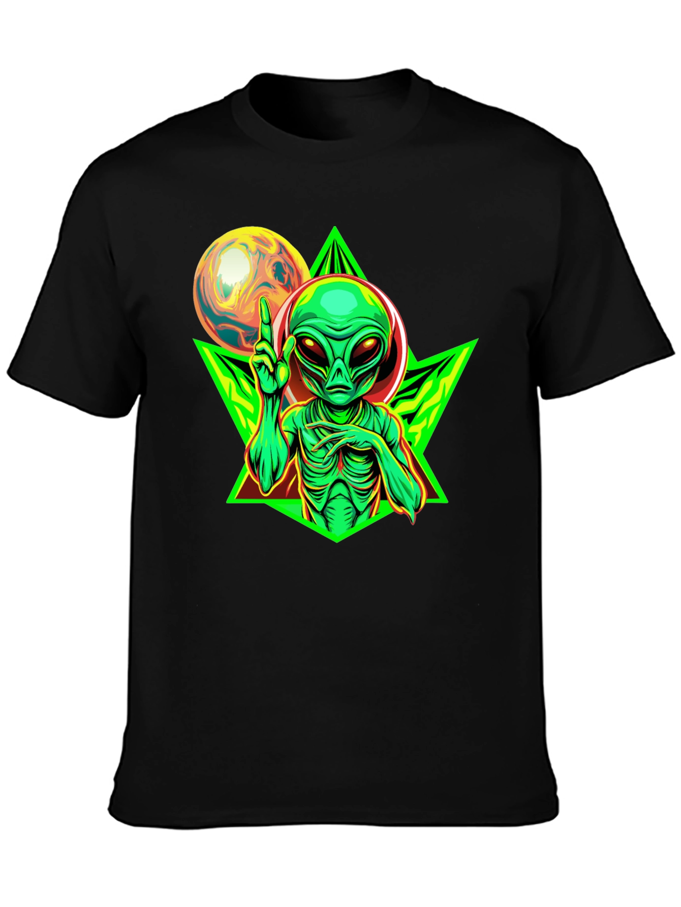 Alien Graphic T-Shirt - Black Cotton Tee