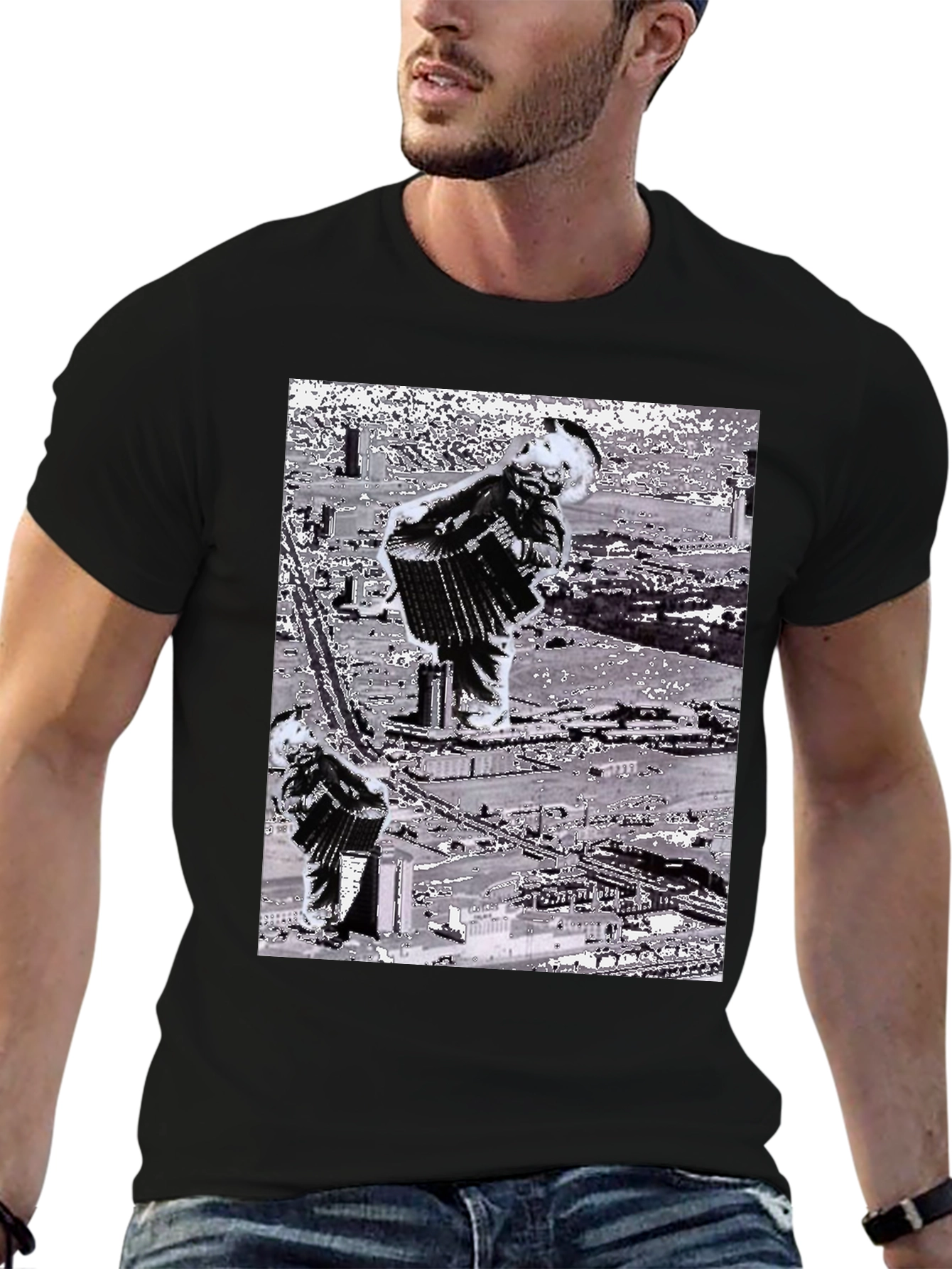 Accordion Player Graphic T-Shirt