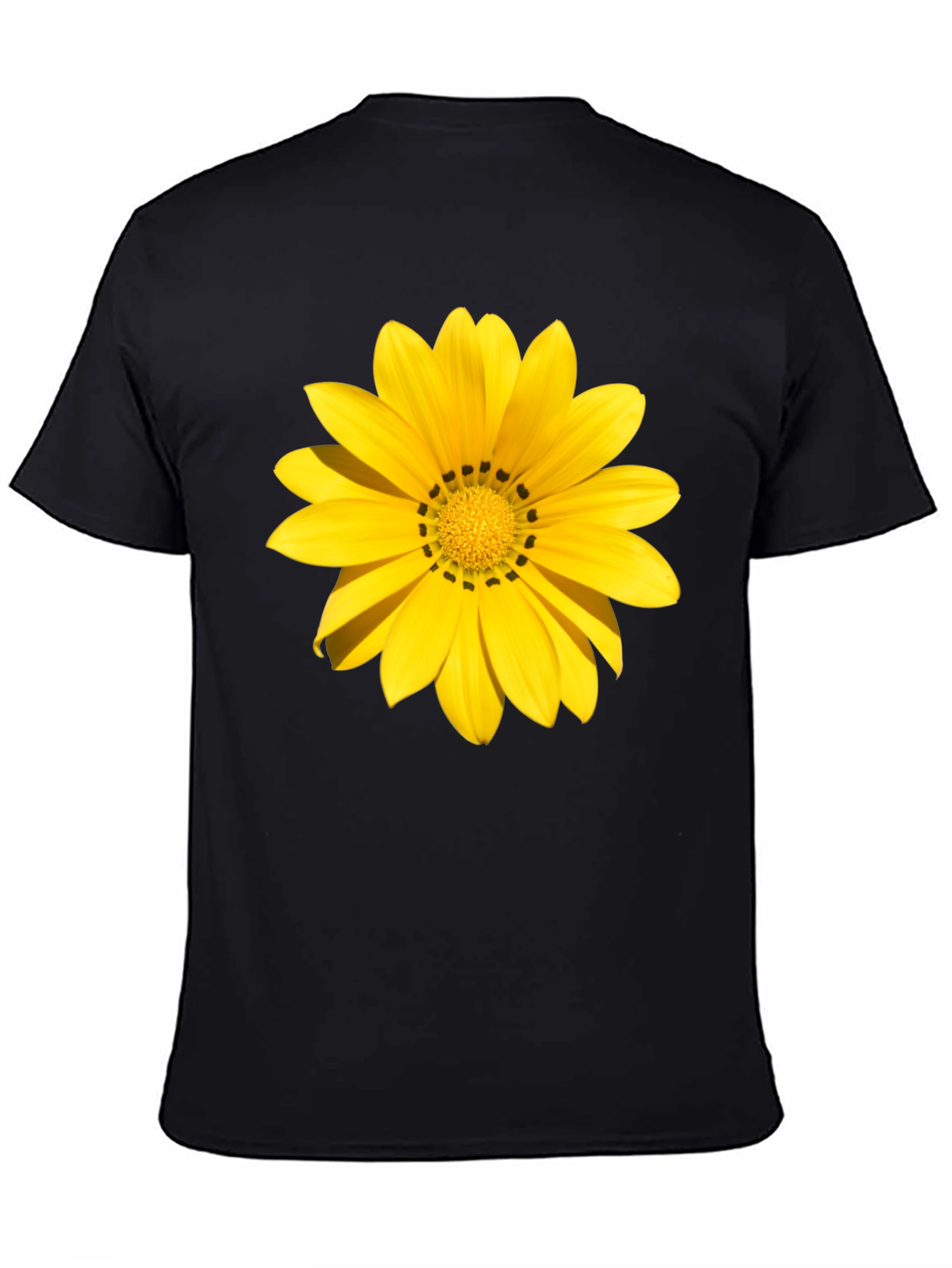 Yellow Flower Graphic Tee - Black Unisex Shirt