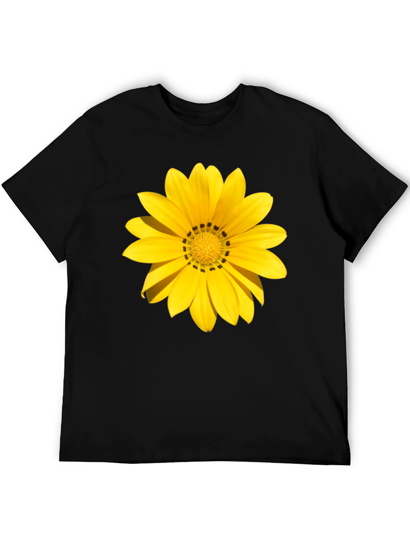 Yellow Flower Graphic Tee - Black Unisex Shirt