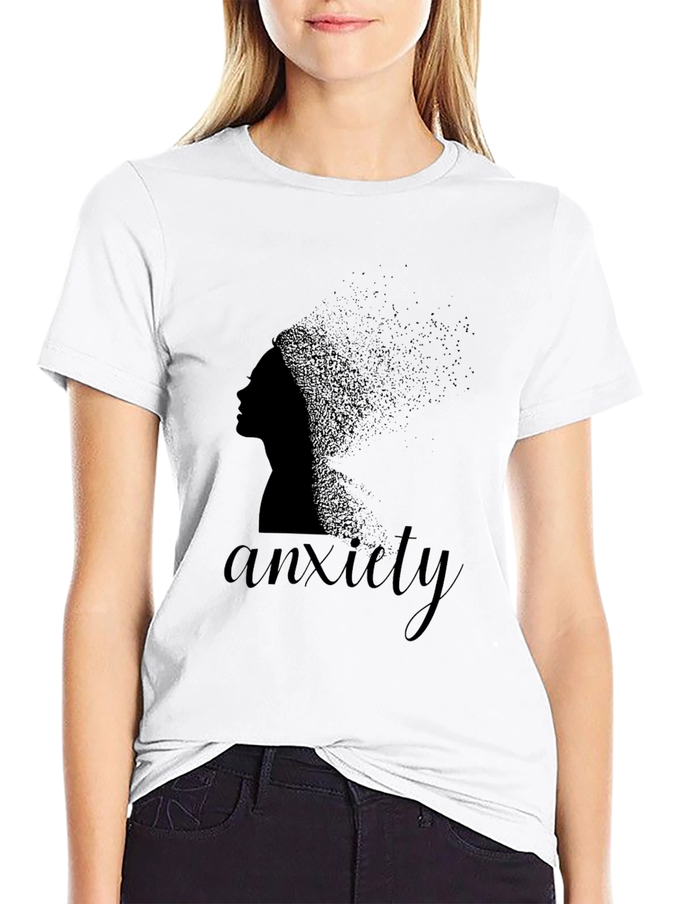 Anxiety Womens Black Graphic T-Shirt
