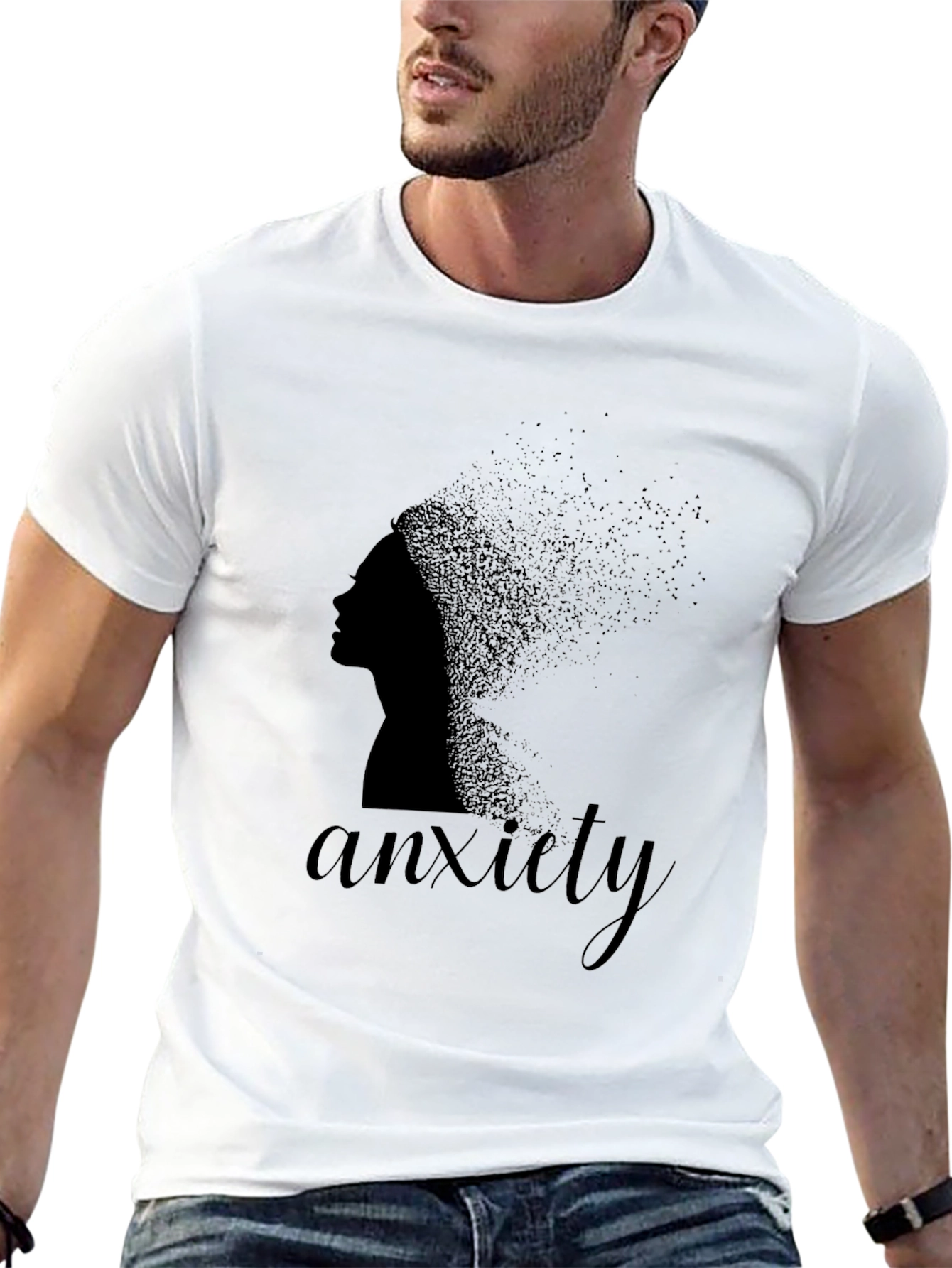 Anxiety Womens Black Graphic T-Shirt