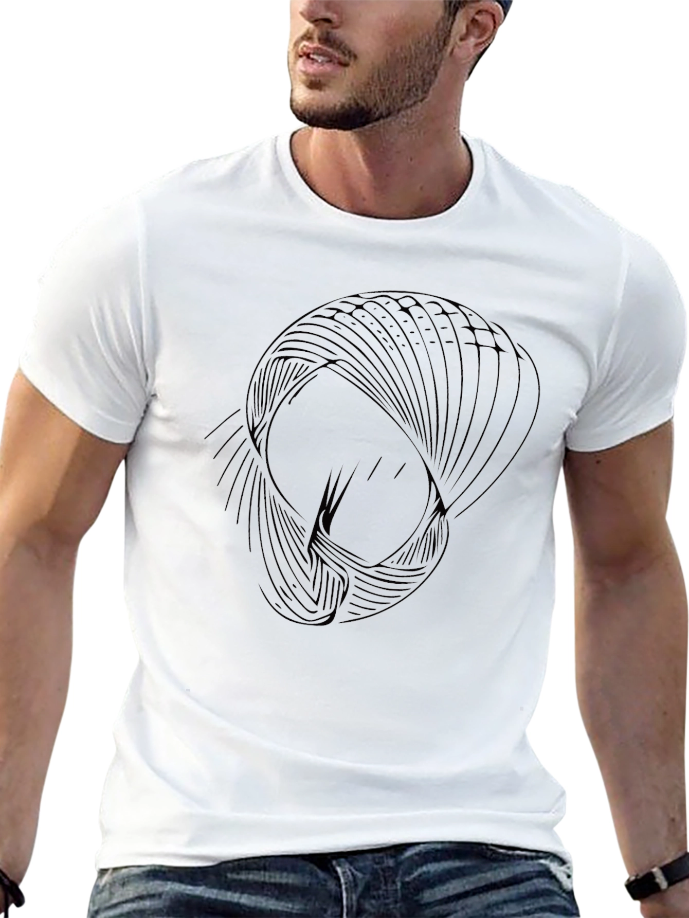 Abstract Graphic Black T-Shirt - Modern Casual Wear