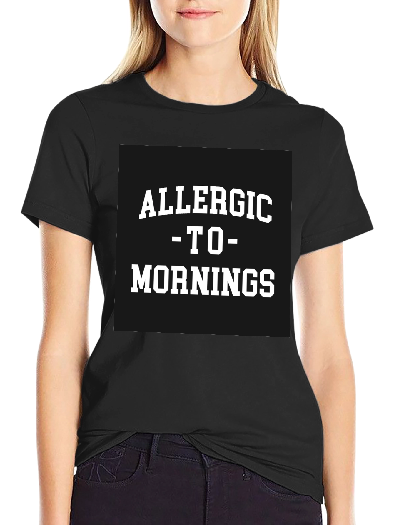 Allergic to Mornings Black T-Shirt