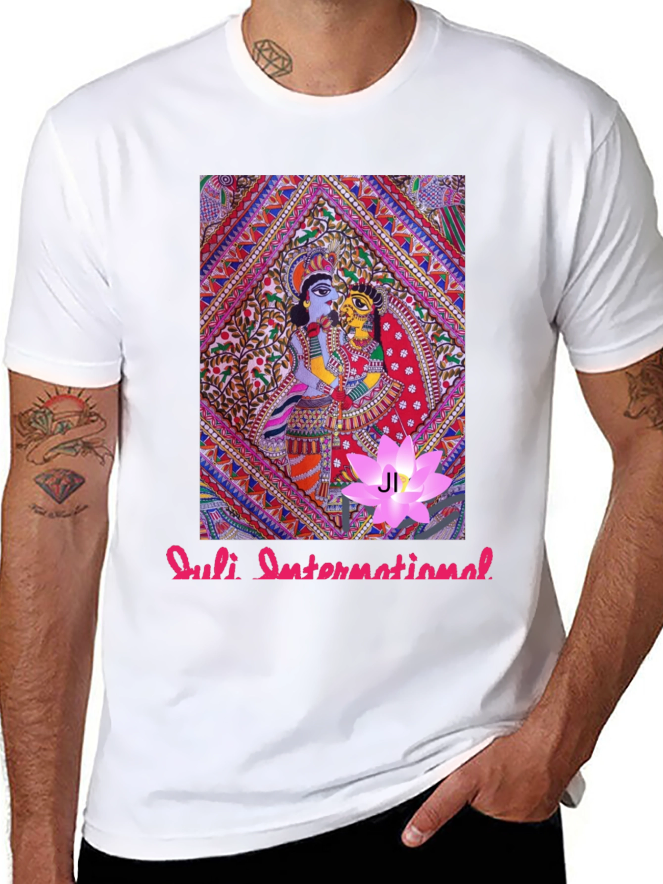 Artistic Print Black T-Shirt