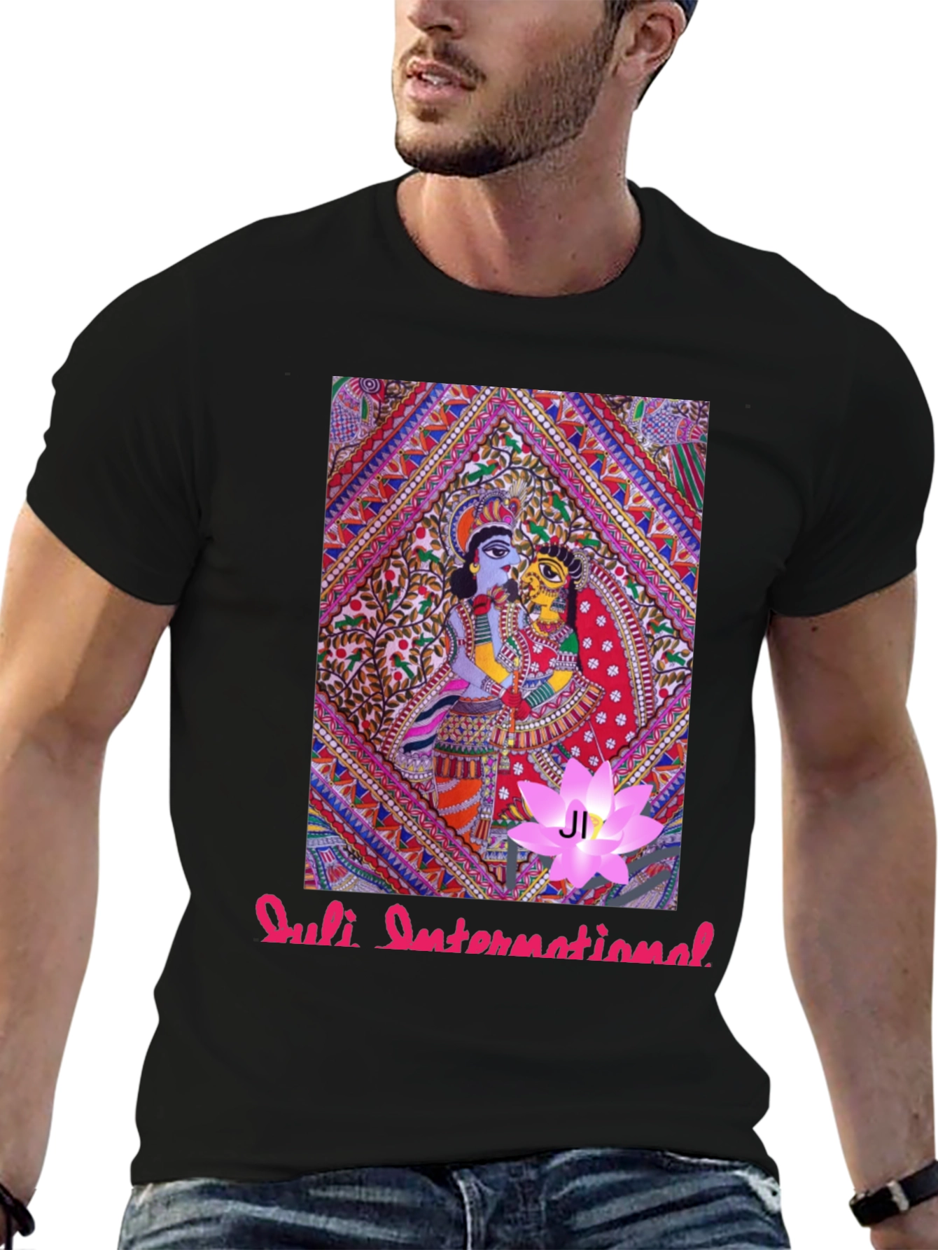 Artistic Print Black T-Shirt