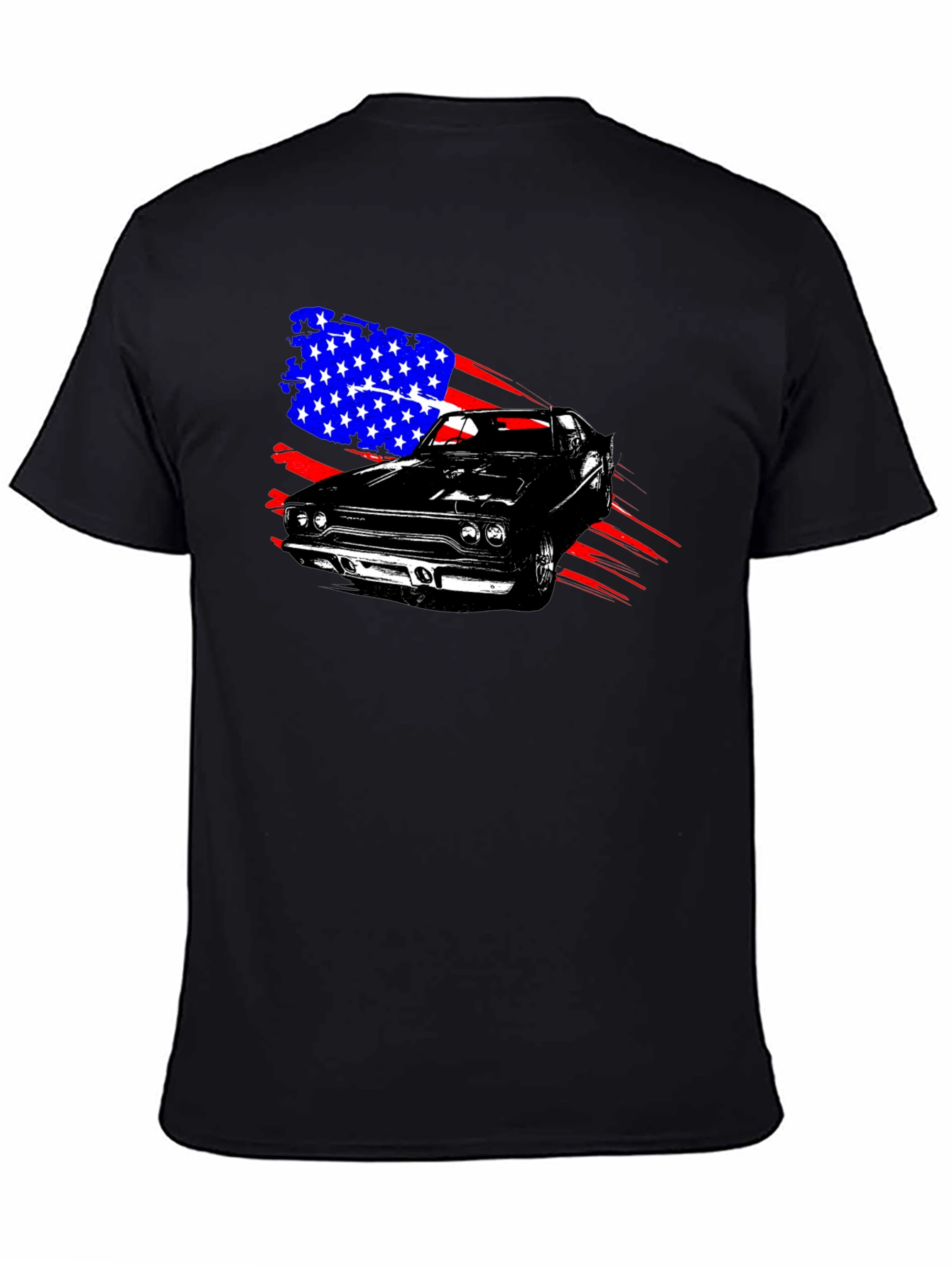 American Muscle Car Graphic T-Shirt - Patriotic Design