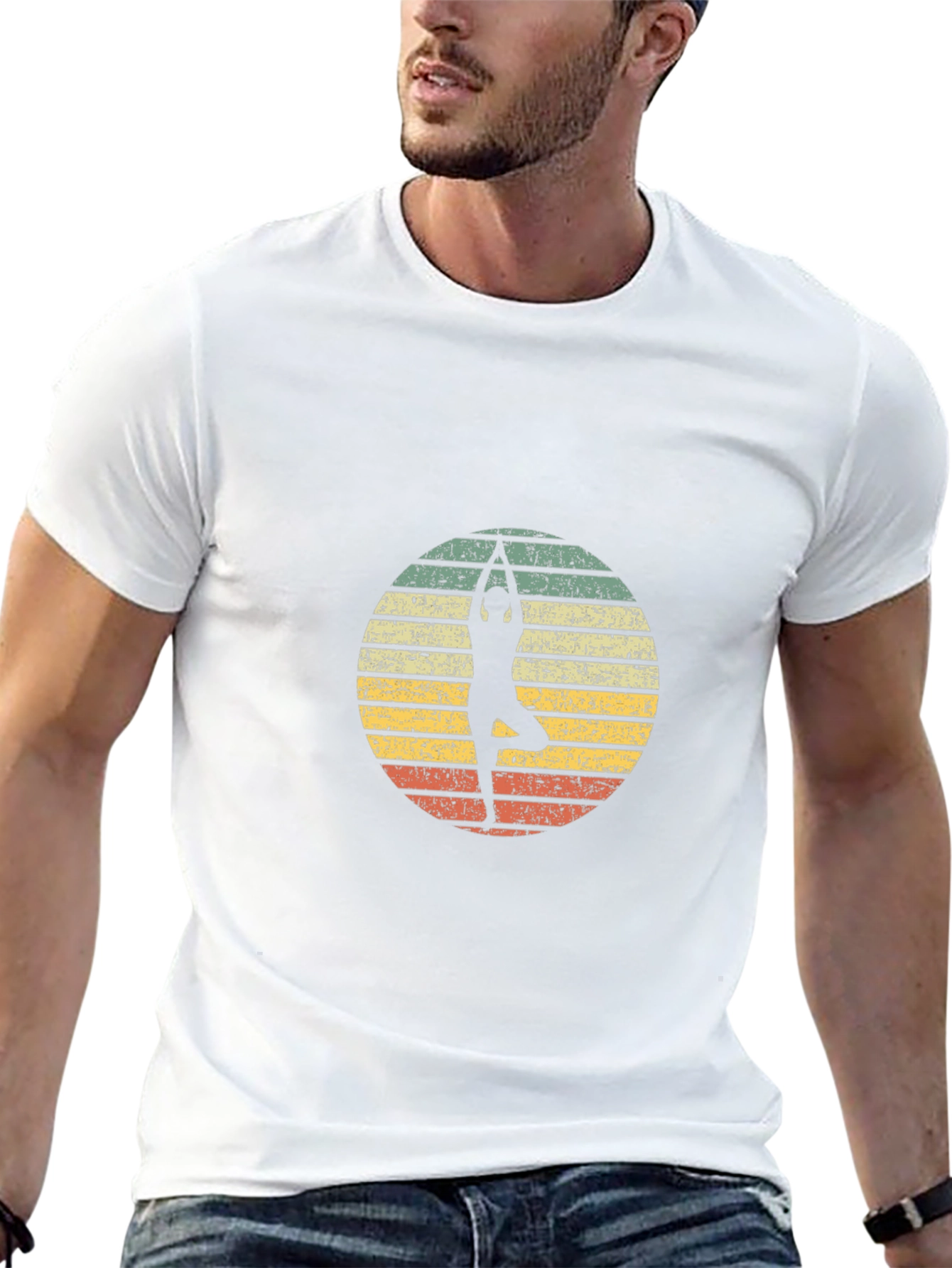 Yoga Pose Graphic Tee - Retro Style T-Shirt